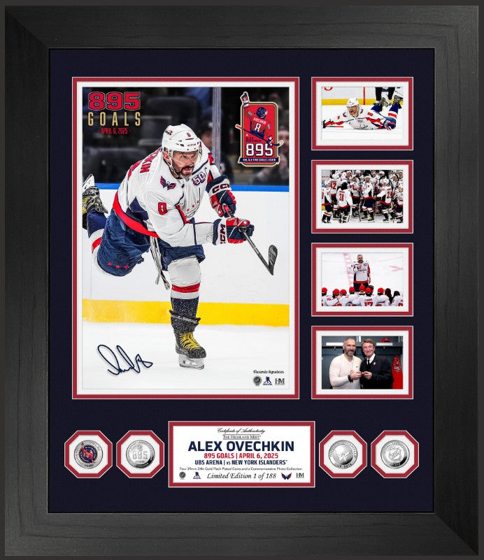 Alex Ovechkin Capitals 895 Goals Grand Highlight Silver Coin Photo Mint