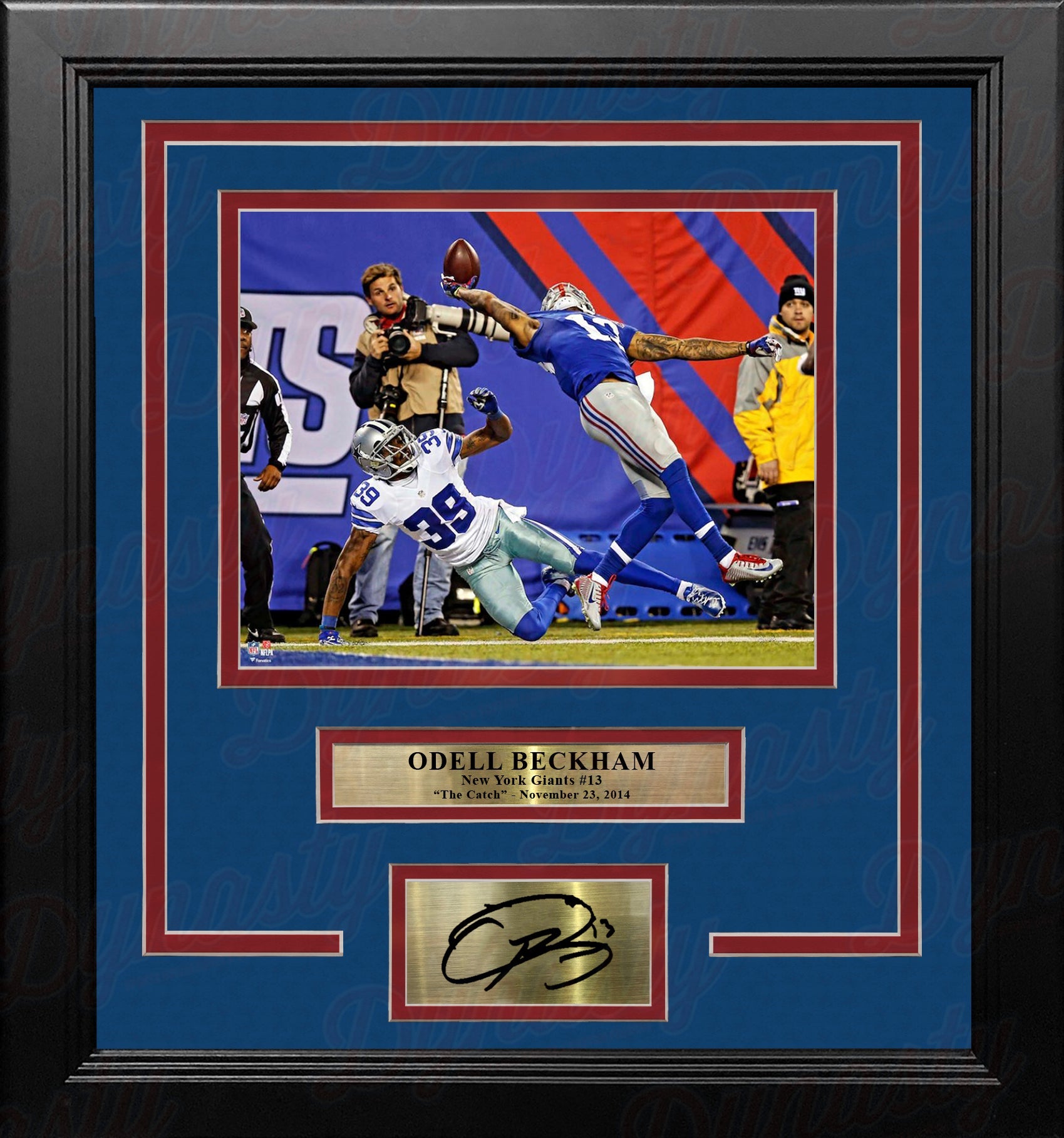 Odell Beckham One-Handed Touchdown Catch New York Giants 8x10 Framed Photo with Engraved Autograph - Sports Collectibles, Sports Memorabilia, Sports Fan Shop, Sports Gifts