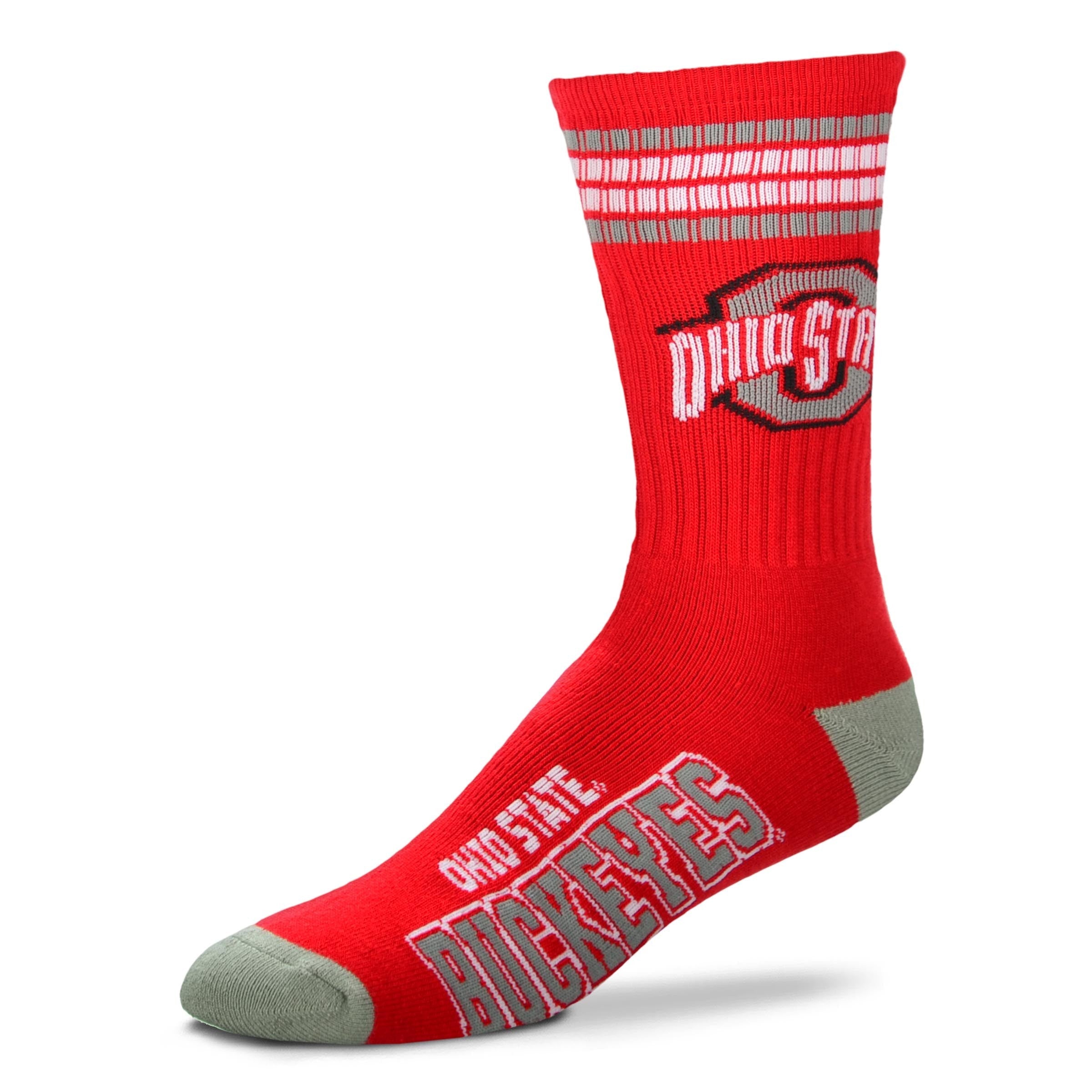 Ohio State Buckeyes Men's 4 Stripe Deuce Socks - Sports Collectibles, Sports Memorabilia, Sports Fan Shop, Sports Gifts