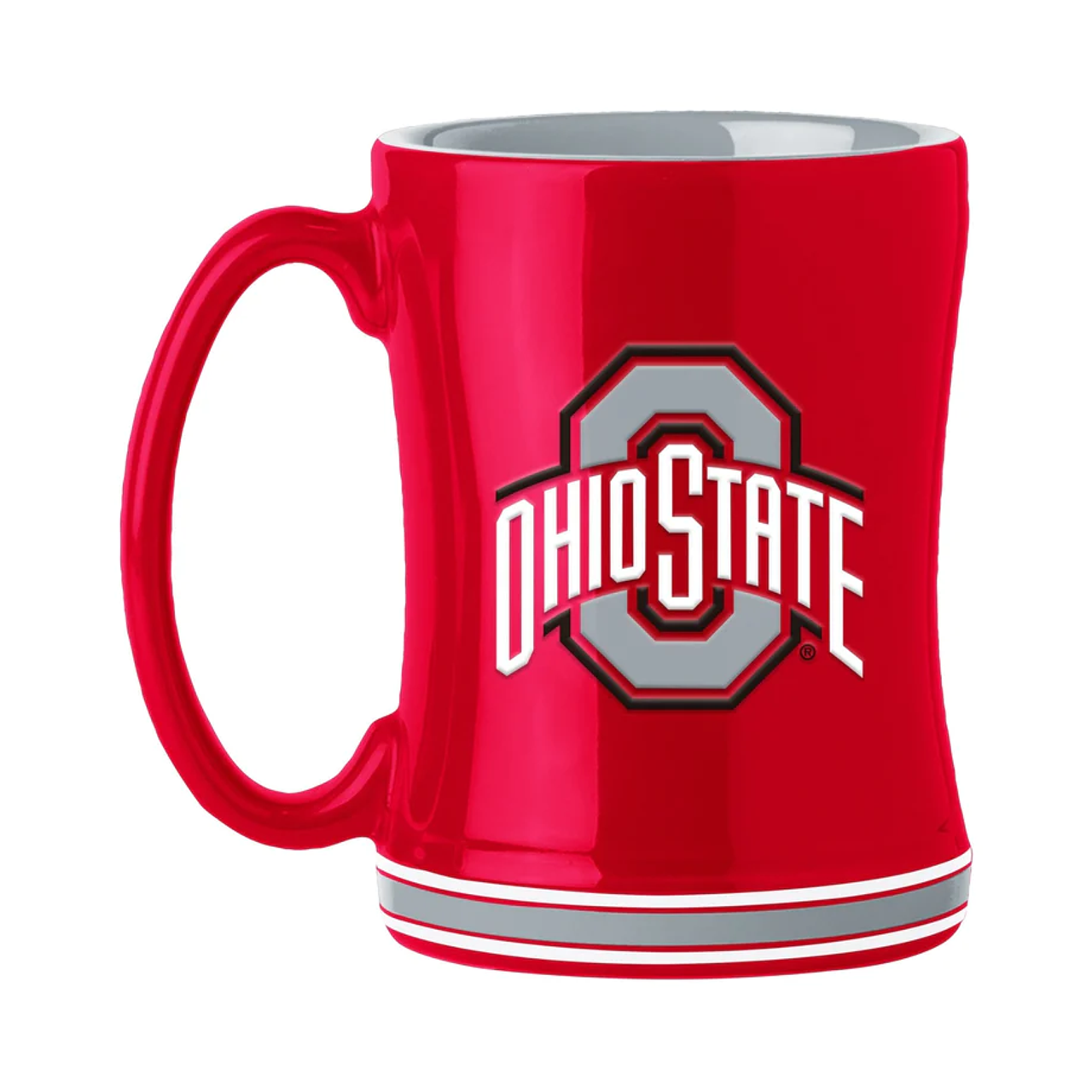 Ohio State Buckeyes Coffee Mug 14oz Sculpted Relief Team Color - Sports Collectibles, Sports Memorabilia, Sports Fan Shop, Sports Gifts