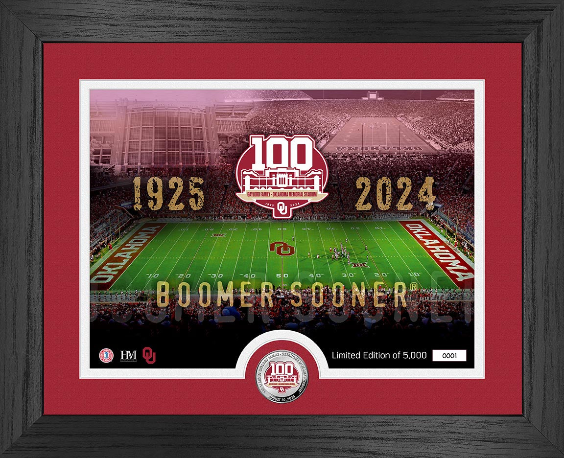 Oklahoma Sooners Gaylord Family Stadium 100th Anniversary Silver Coin Photo Mint - Sports Collectibles, Sports Memorabilia, Sports Fan Shop, Sports Gifts