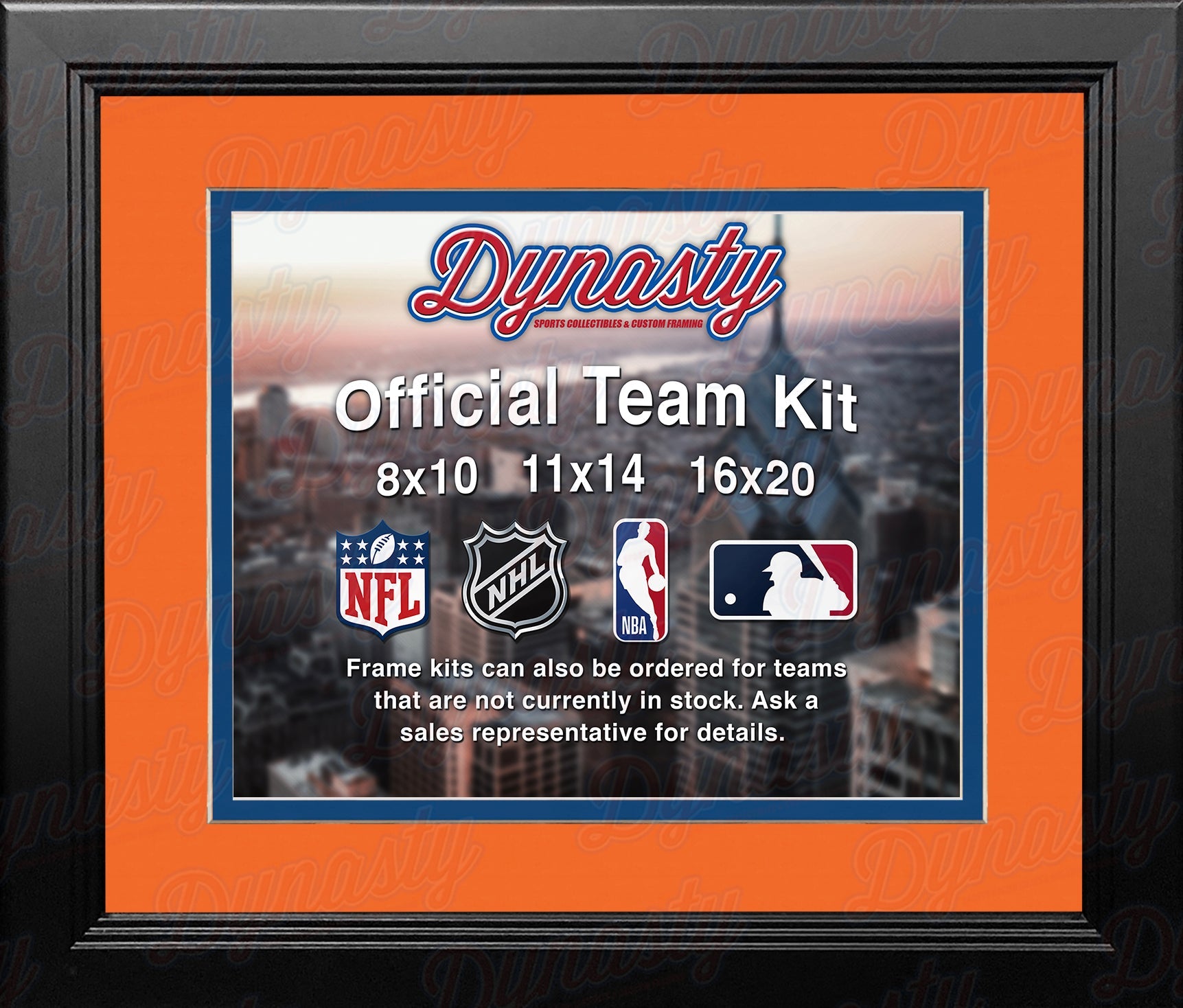 NHL Hockey Photo Picture Frame Kit - Edmonton Oilers (Orange Matting, Blue Trim) - Sports Collectibles, Sports Memorabilia, Sports Fan Shop, Sports Gifts