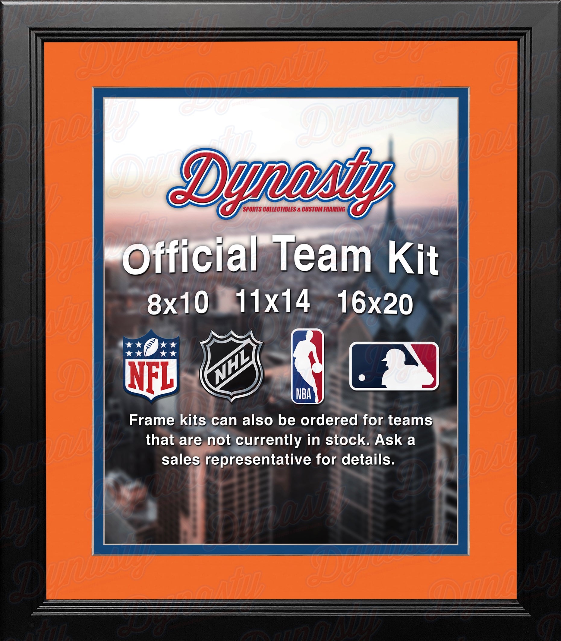 NHL Hockey Photo Picture Frame Kit - Edmonton Oilers (Orange Matting, Blue Trim) - Sports Collectibles, Sports Memorabilia, Sports Fan Shop, Sports Gifts