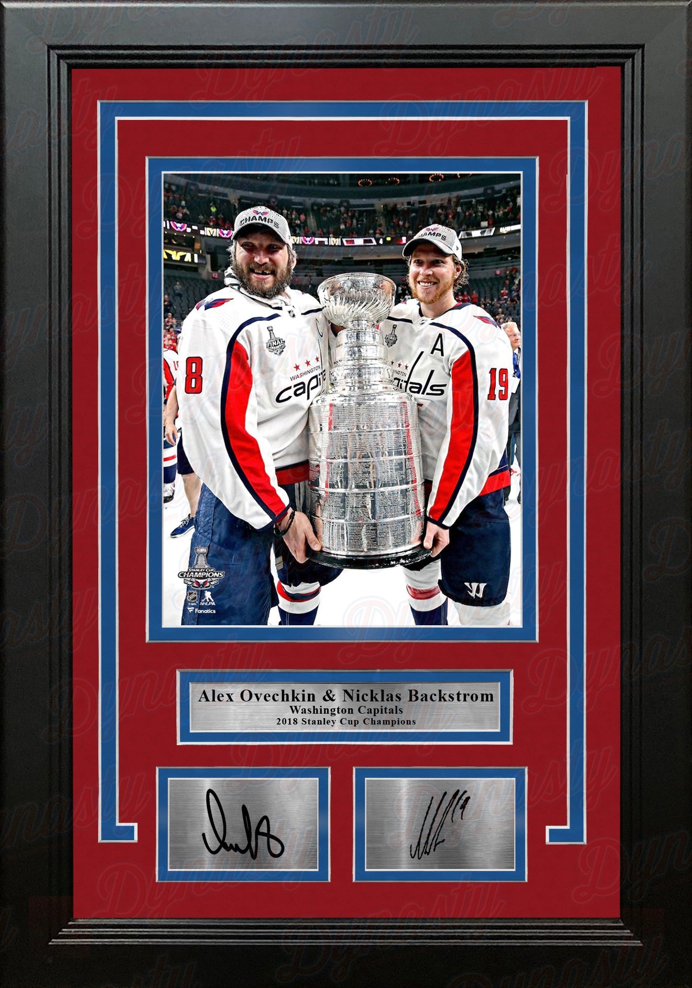 Alex Ovechkin & Nicklas Backstrom Capitals '18 Stanley Cup 8x10 Framed Photo with Engraved Autograph - Sports Collectibles, Sports Memorabilia, Sports Fan Shop, Sports Gifts
