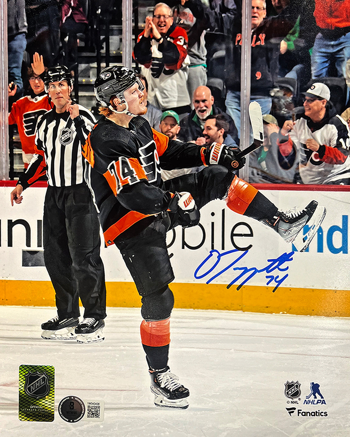 Owen Tippett Goal Celebration Philadelphia Flyers Autographed 11" x 14" Hockey Photo - Sports Collectibles, Sports Memorabilia, Sports Fan Shop, Sports Gifts