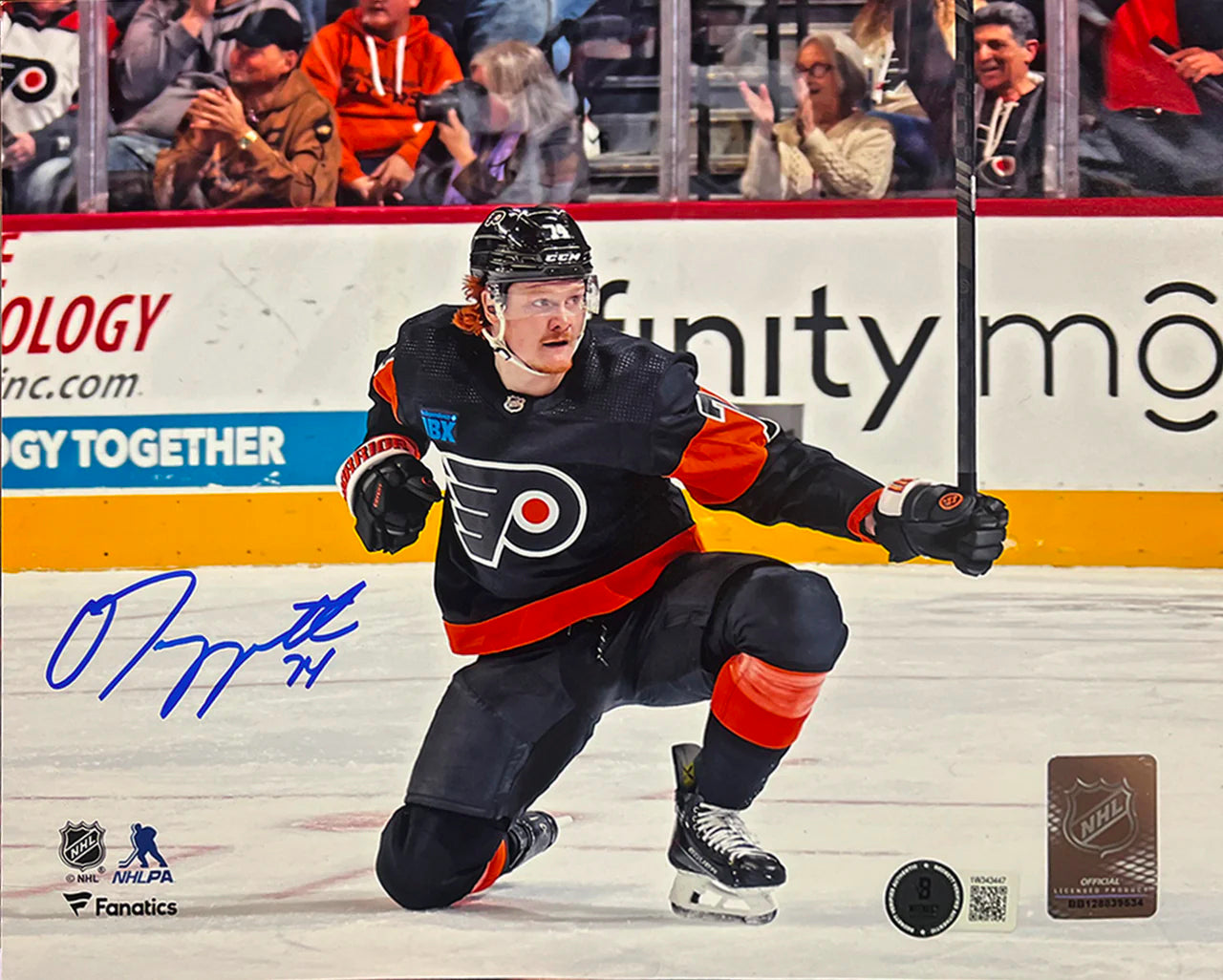 Owen Tippett Knee Celebration Philadelphia Flyers Autographed 16" x 20" Hockey Photo - Sports Collectibles, Sports Memorabilia, Sports Fan Shop, Sports Gifts