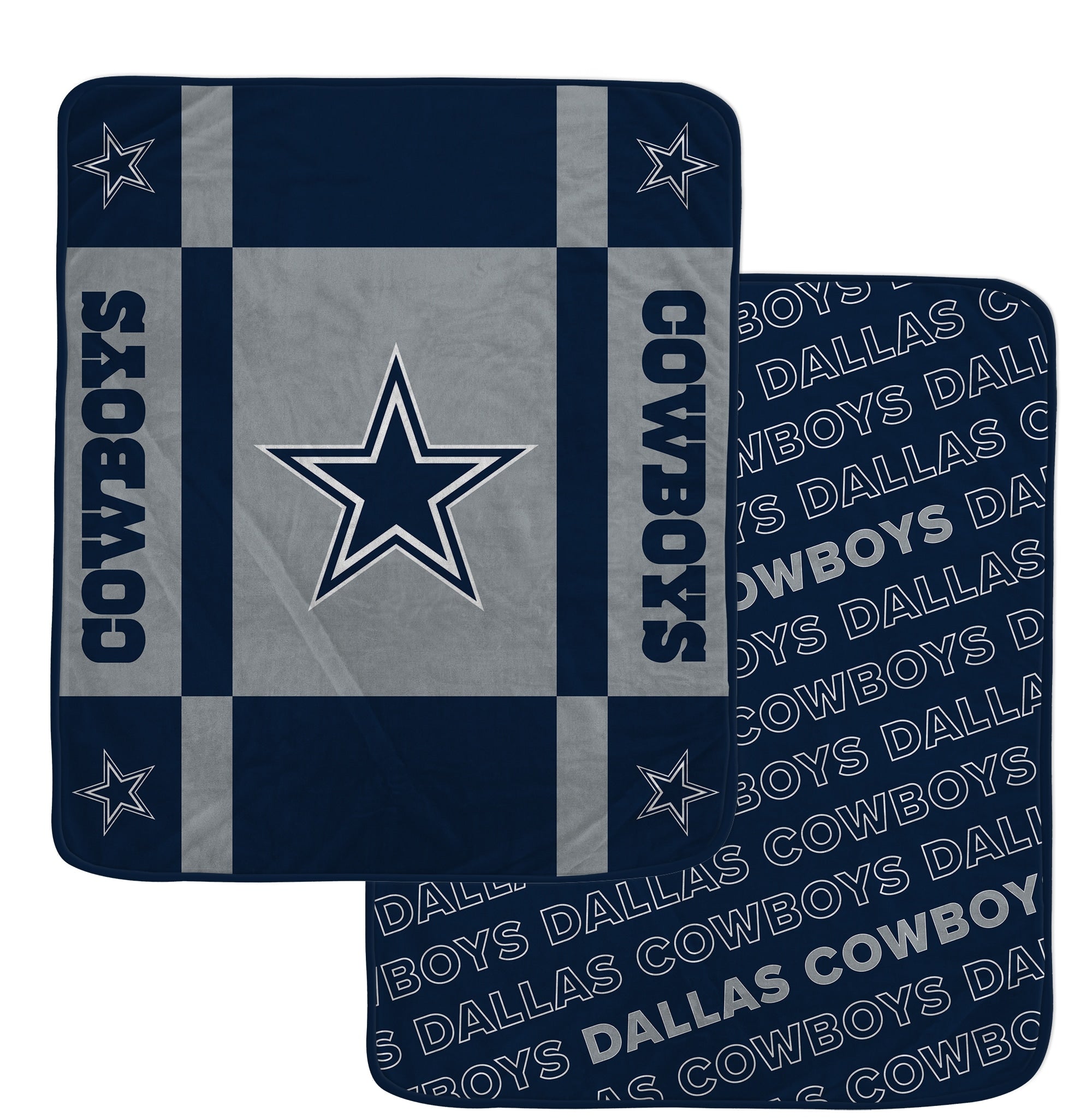 Dallas Cowboys 60"x70" Reverse Block Lux Super Soft Plush Throw Two-Sided Blanket - Sports Collectibles, Sports Memorabilia, Sports Fan Shop, Sports Gifts
