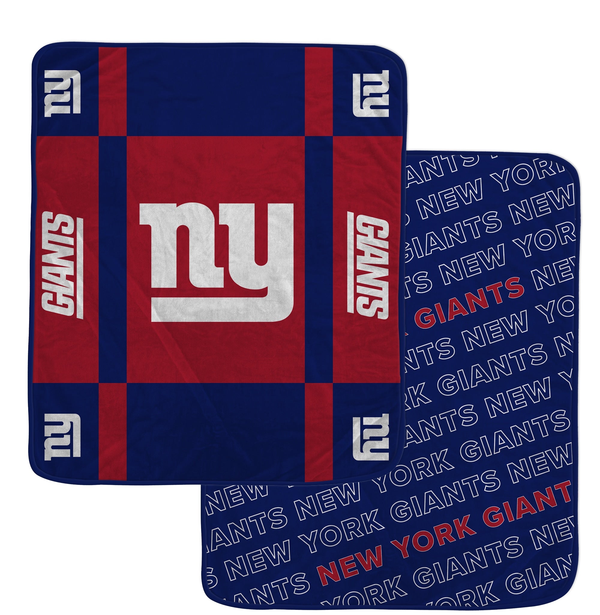 New York Giants 60"x70" Reverse Block Lux Super Soft Plush Throw Two-Sided Blanket - Sports Collectibles, Sports Memorabilia, Sports Fan Shop, Sports Gifts