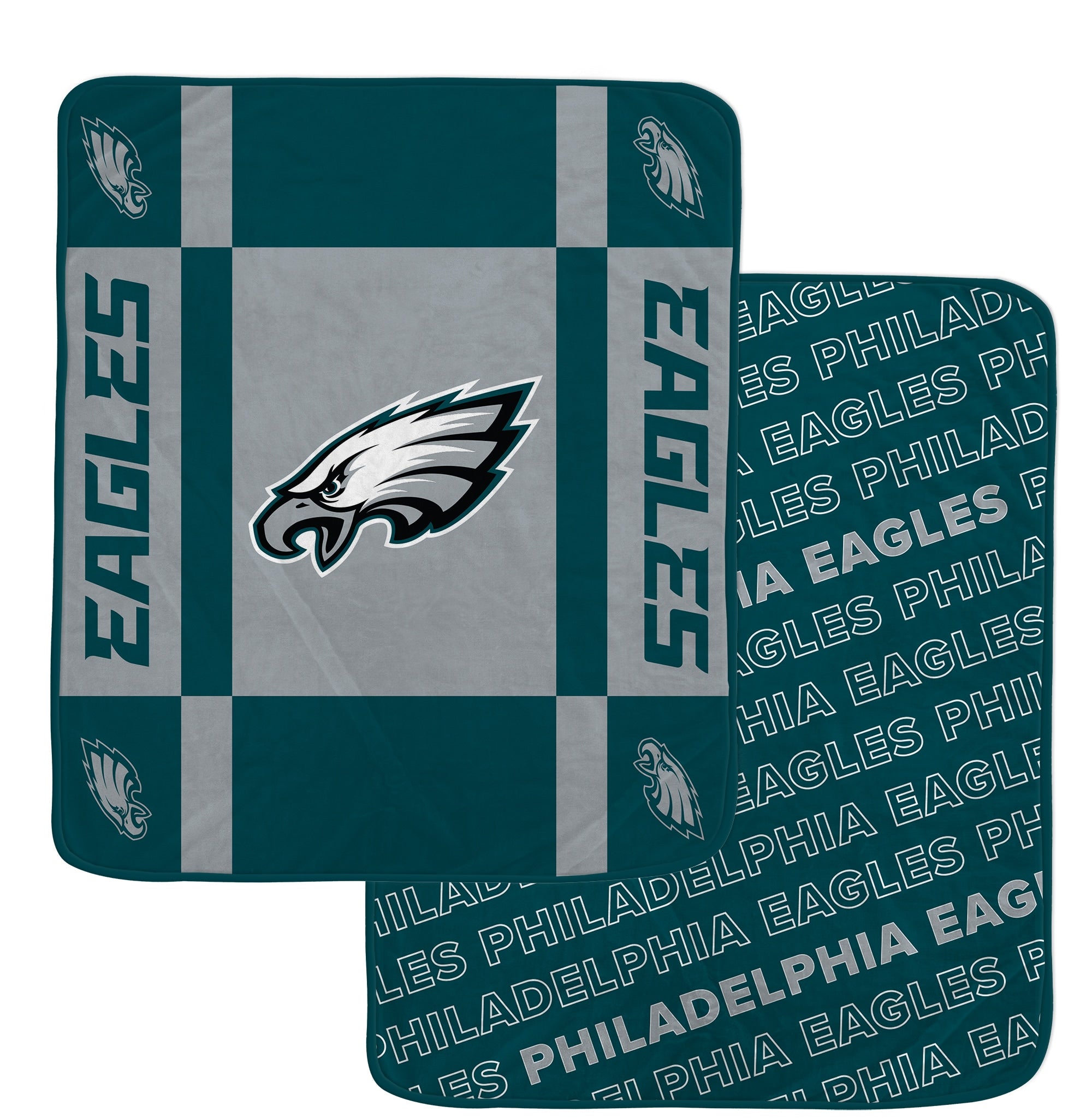 Philadelphia Eagles 60"x70" Reverse Block Lux Super Soft Plush Throw Two-Sided Blanket - Sports Collectibles, Sports Memorabilia, Sports Fan Shop, Sports Gifts