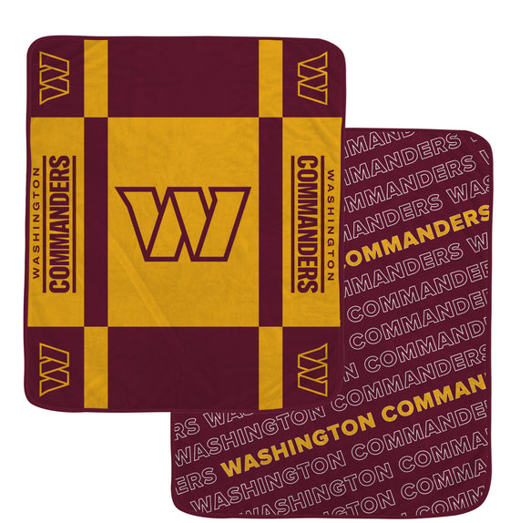 Washington Commanders 60"x70" Reverse Block Lux Super Soft Plush Throw Two-Sided Blanket - Sports Collectibles, Sports Memorabilia, Sports Fan Shop, Sports Gifts