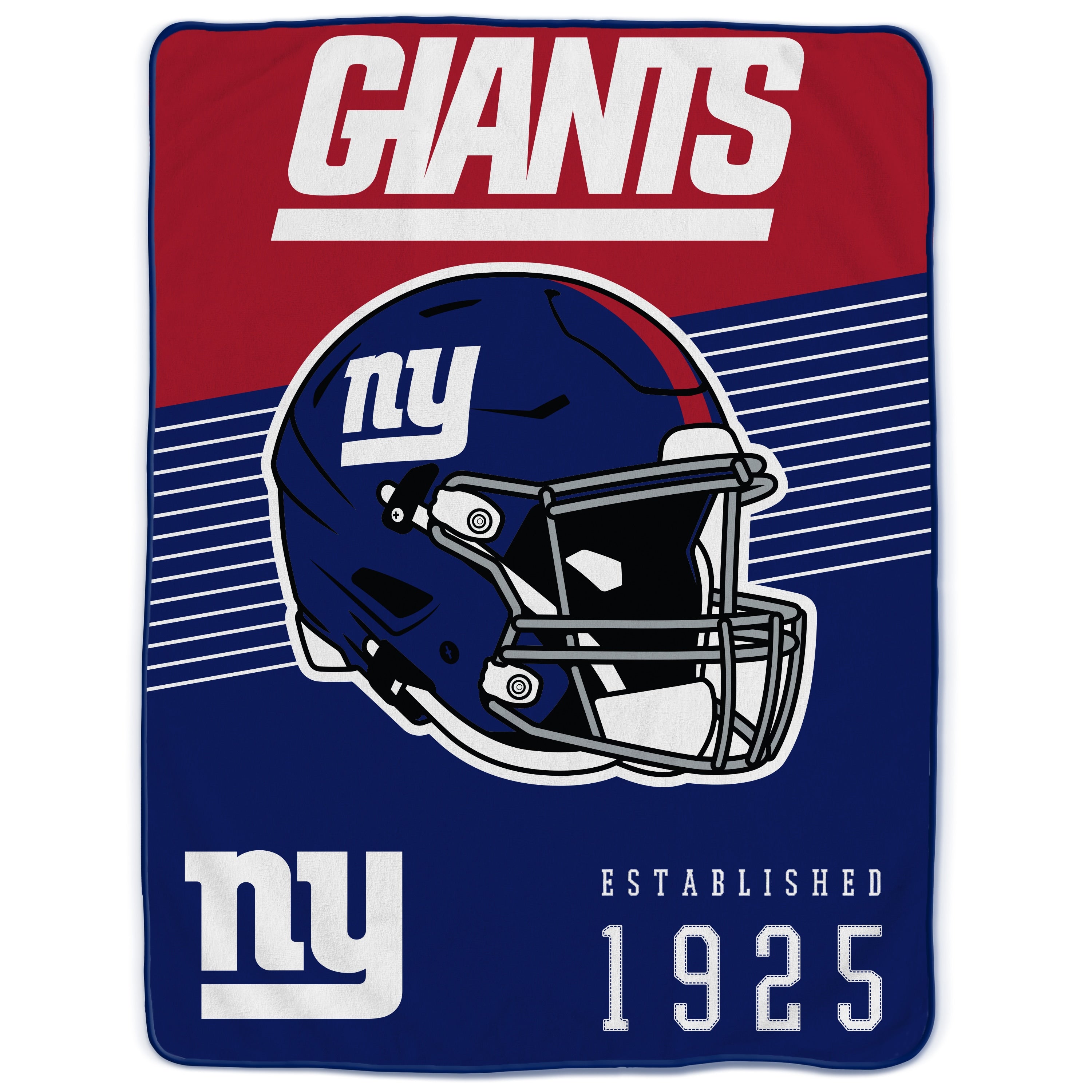 New York Giants 60" x 80" Helmet/Hat Stripe Ultra Soft Plush Throw Blanket - Sports Collectibles, Sports Memorabilia, Sports Fan Shop, Sports Gifts