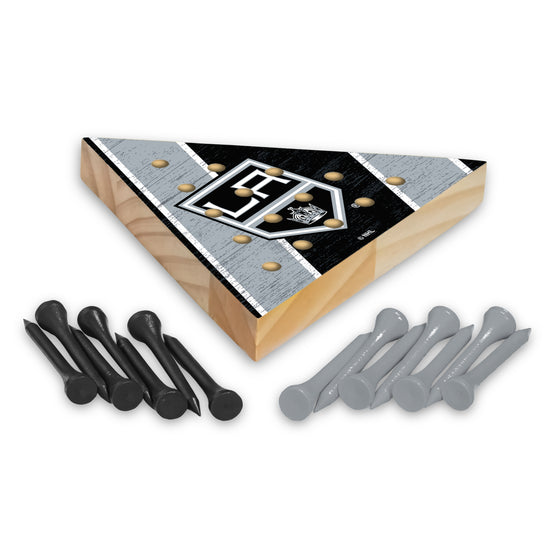 NHL Hockey Los Angeles Kings  4.5" x 4" Wooden Travel Sized Pyramid Game - Toy Peg Games - Triangle - Family Fun