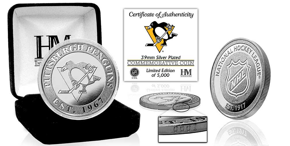 Pittsburgh Penguins Silver Mint Coin - Sports Collectibles, Sports Memorabilia, Sports Fan Shop, Sports Gifts