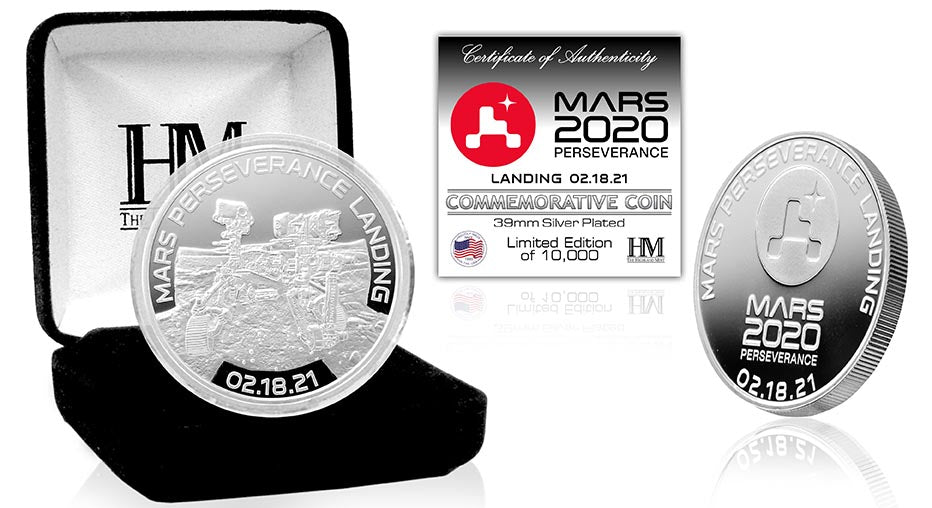 Perseverance Rover Silver Mint Coin - Sports Collectibles, Sports Memorabilia, Sports Fan Shop, Sports Gifts