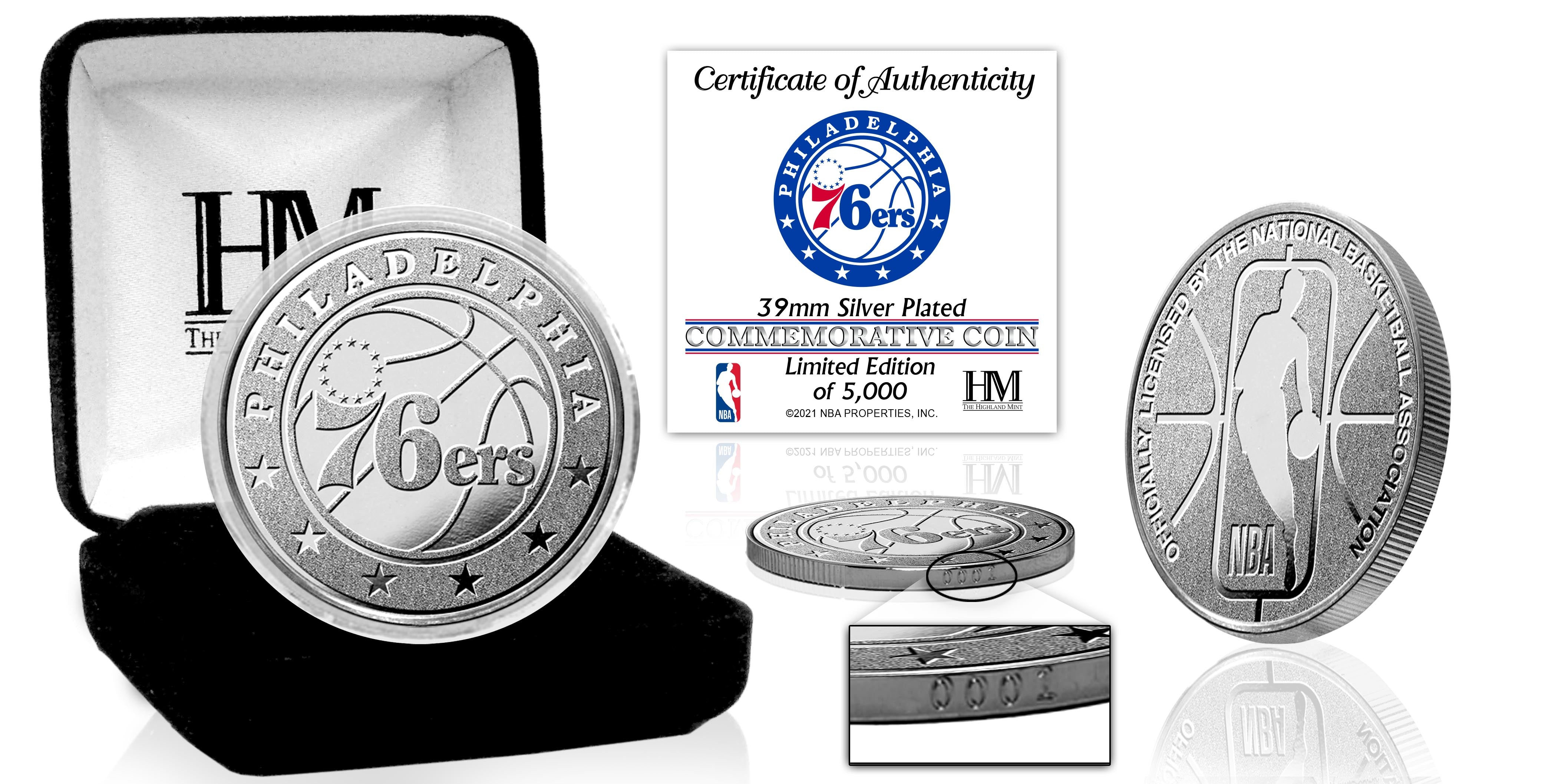 Philadelphia 76ers Silver Mint Coin - Sports Collectibles, Sports Memorabilia, Sports Fan Shop, Sports Gifts
