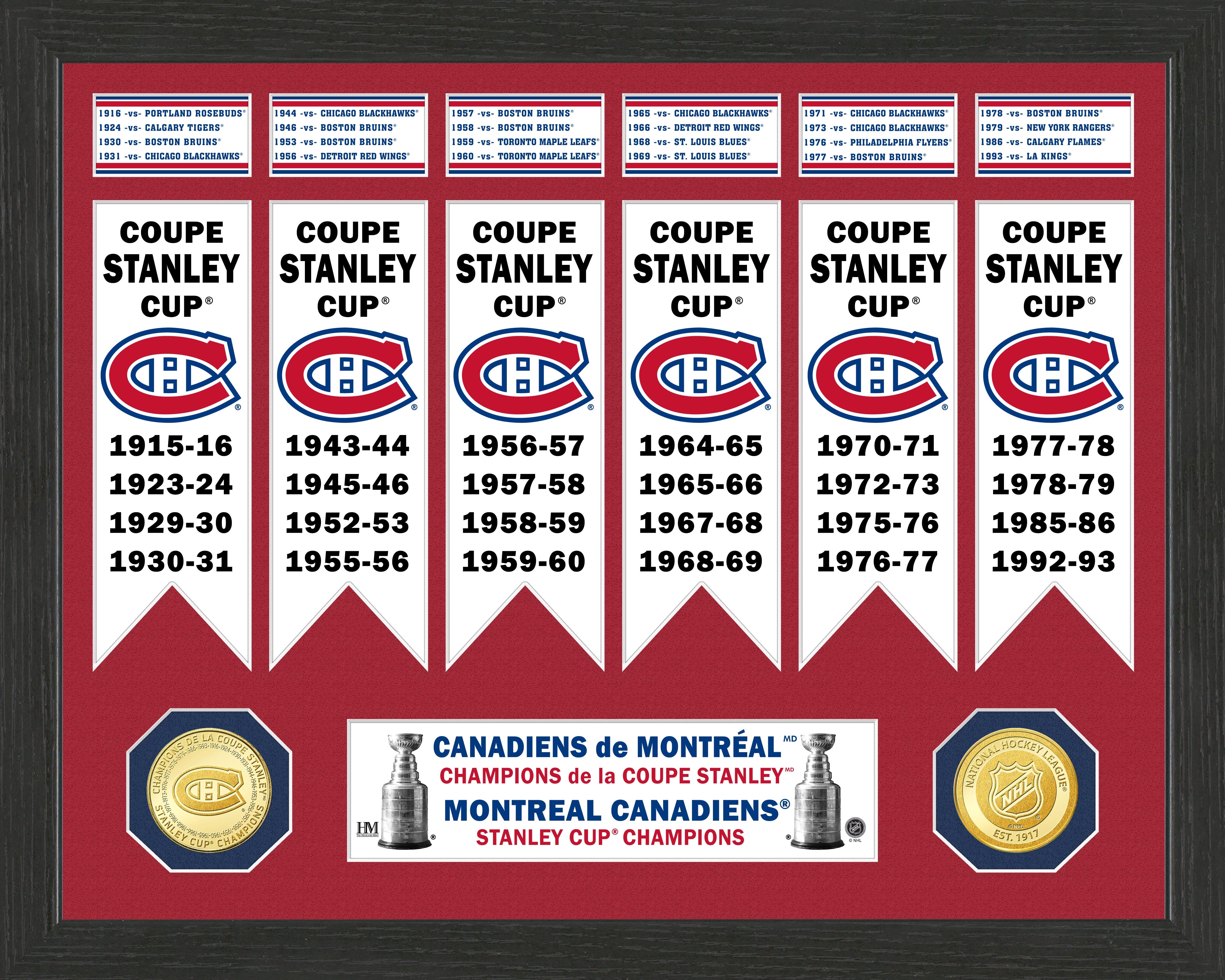 Montreal Canadiens Stanley Cup Banner Collection Photo Mint - Sports Collectibles, Sports Memorabilia, Sports Fan Shop, Sports Gifts