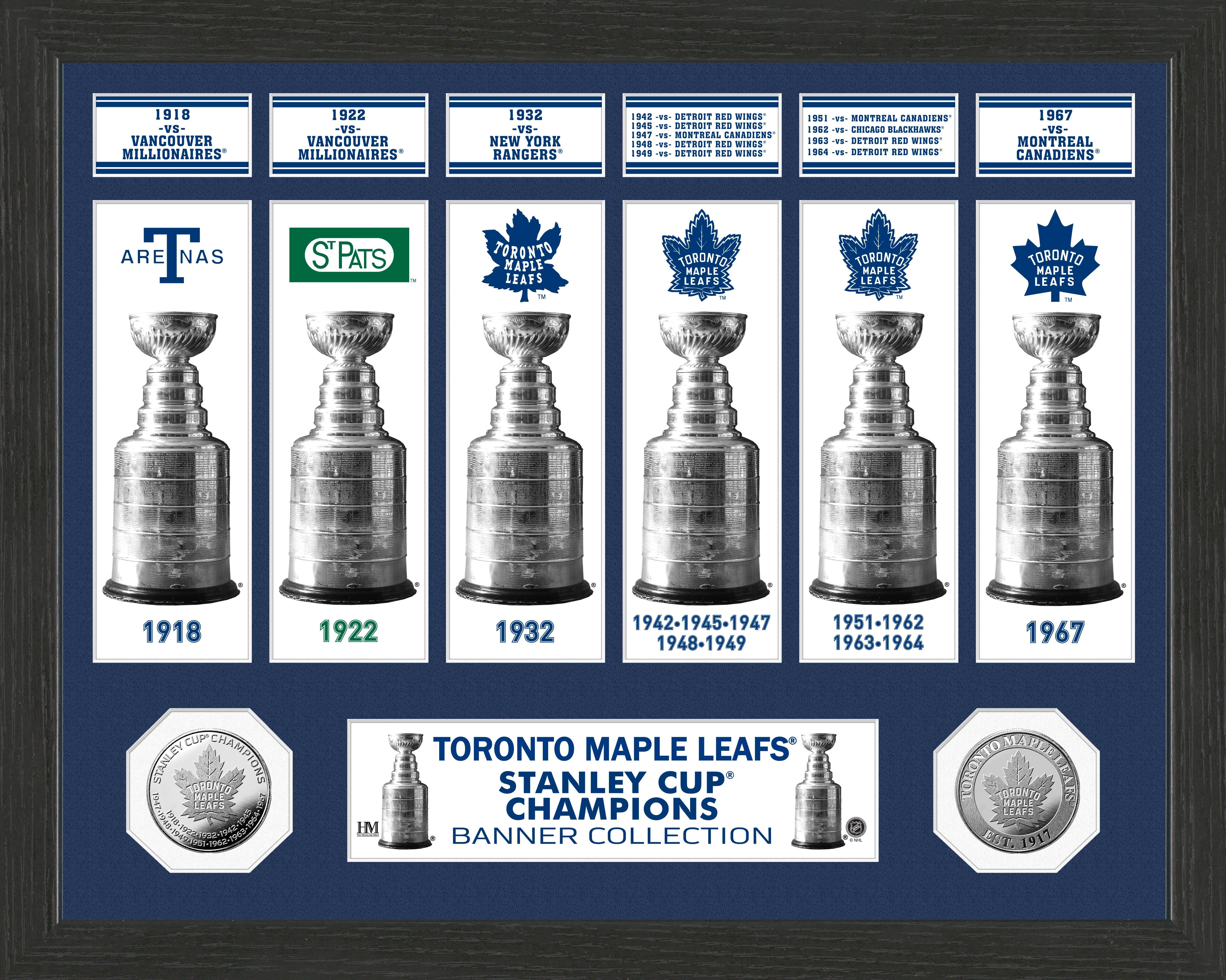 Toronto Maple Leafs Stanley Cup Banner Collection Photo Mint - Sports Collectibles, Sports Memorabilia, Sports Fan Shop, Sports Gifts