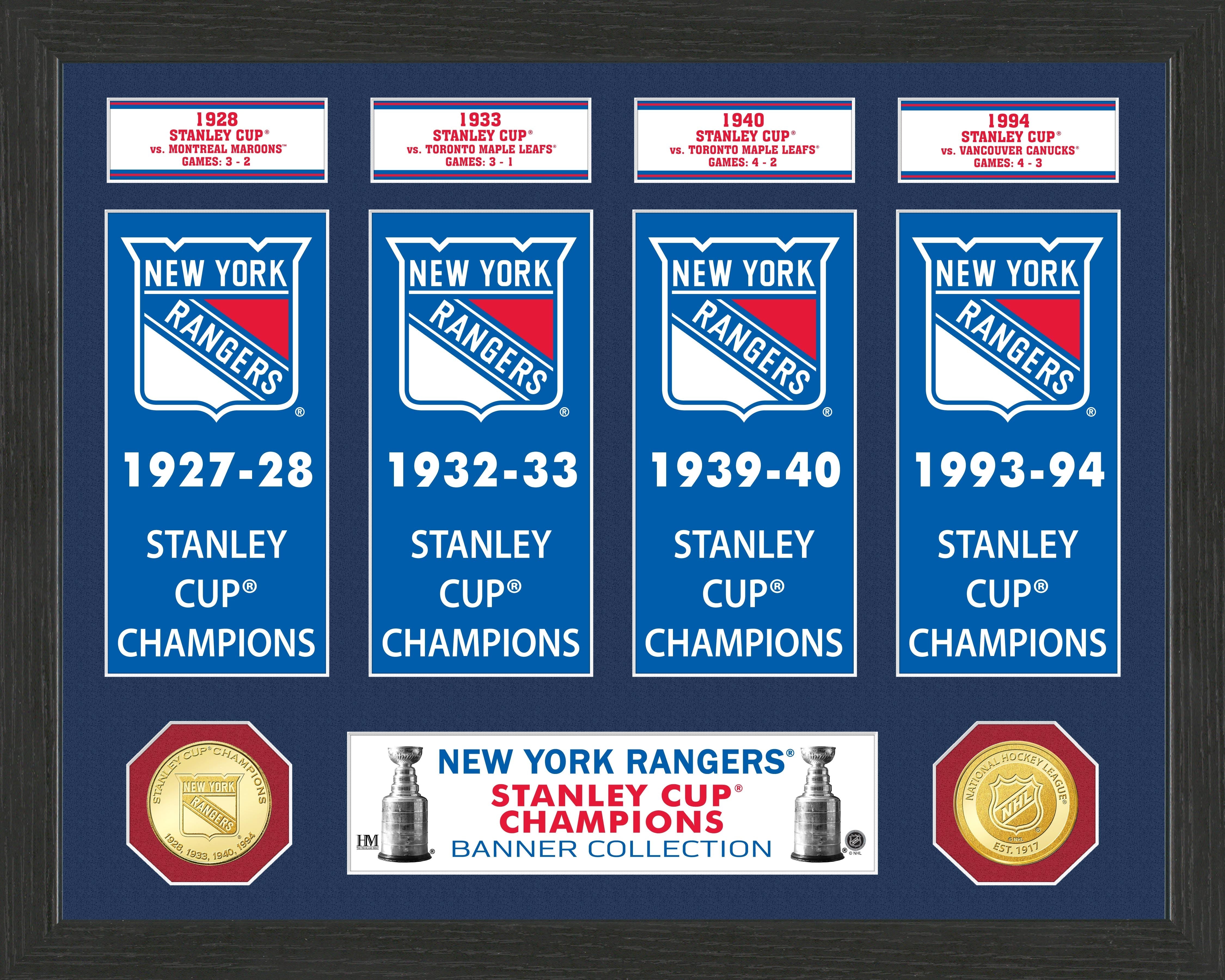 New York Rangers Stanley Cup Banner Collection Photo Mint - Sports Collectibles, Sports Memorabilia, Sports Fan Shop, Sports Gifts