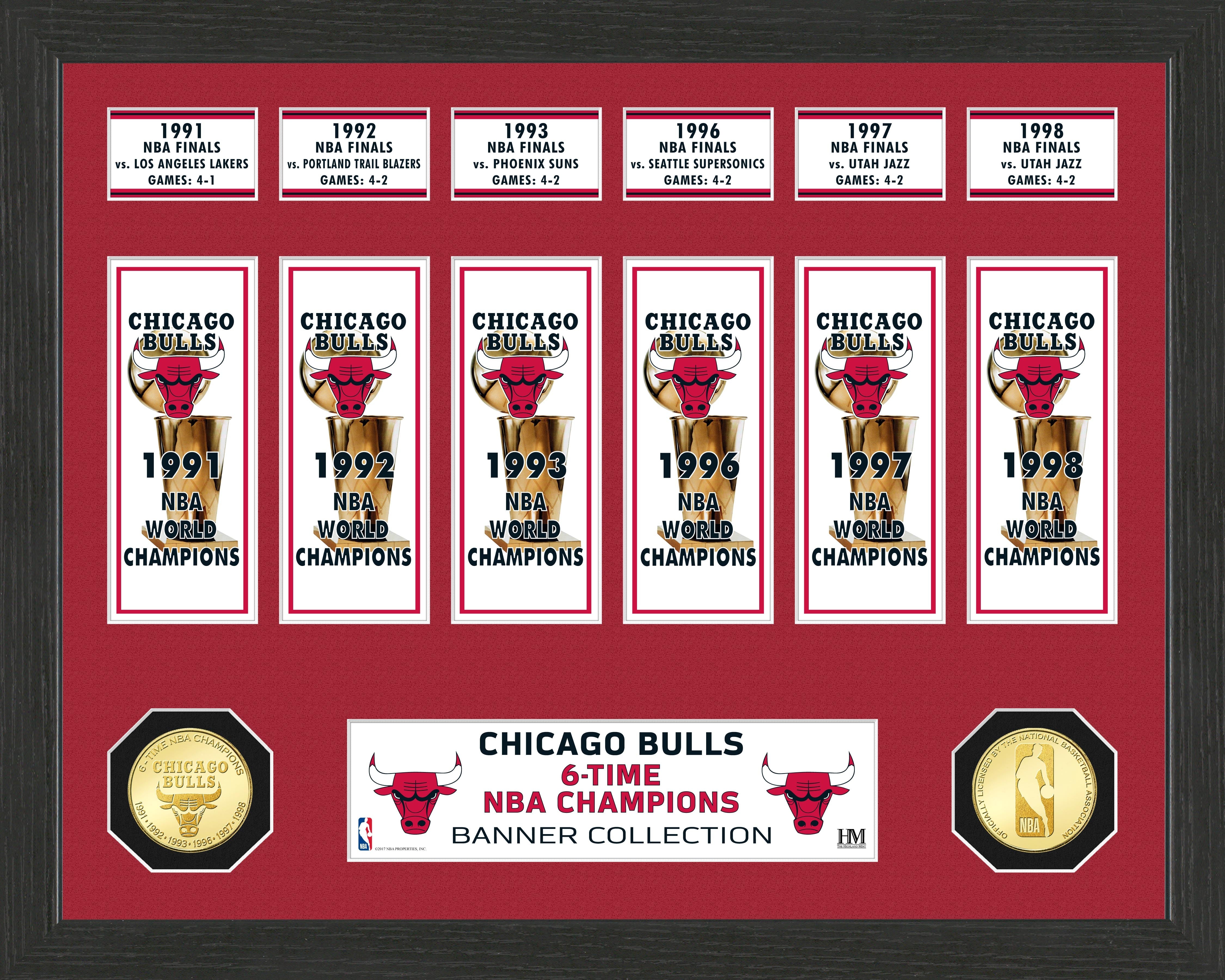 Chicago Bulls "Banner" Bronze Coin Photo Mint - Sports Collectibles, Sports Memorabilia, Sports Fan Shop, Sports Gifts