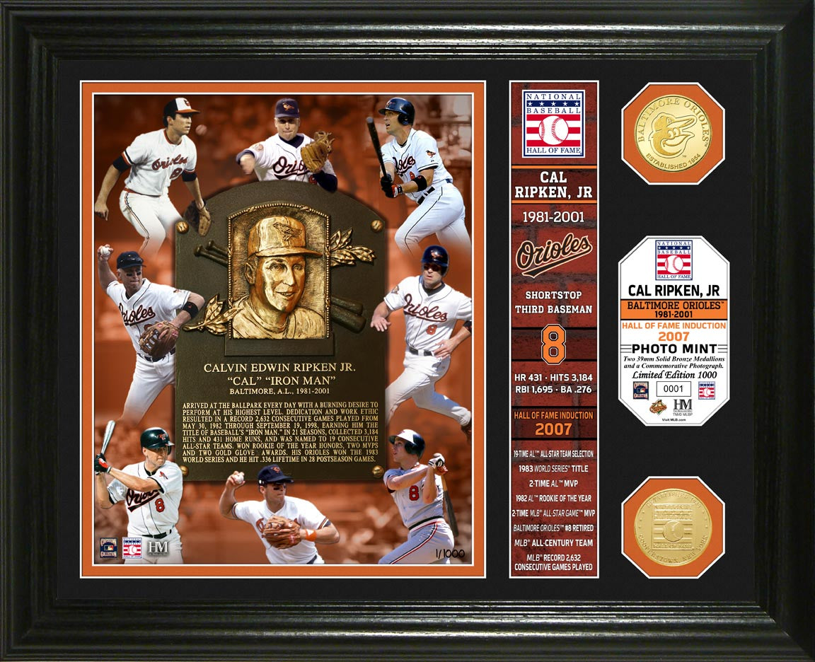 Cal Ripken Jr. Hall of Fame Banner Photo Mint - Sports Collectibles, Sports Memorabilia, Sports Fan Shop, Sports Gifts