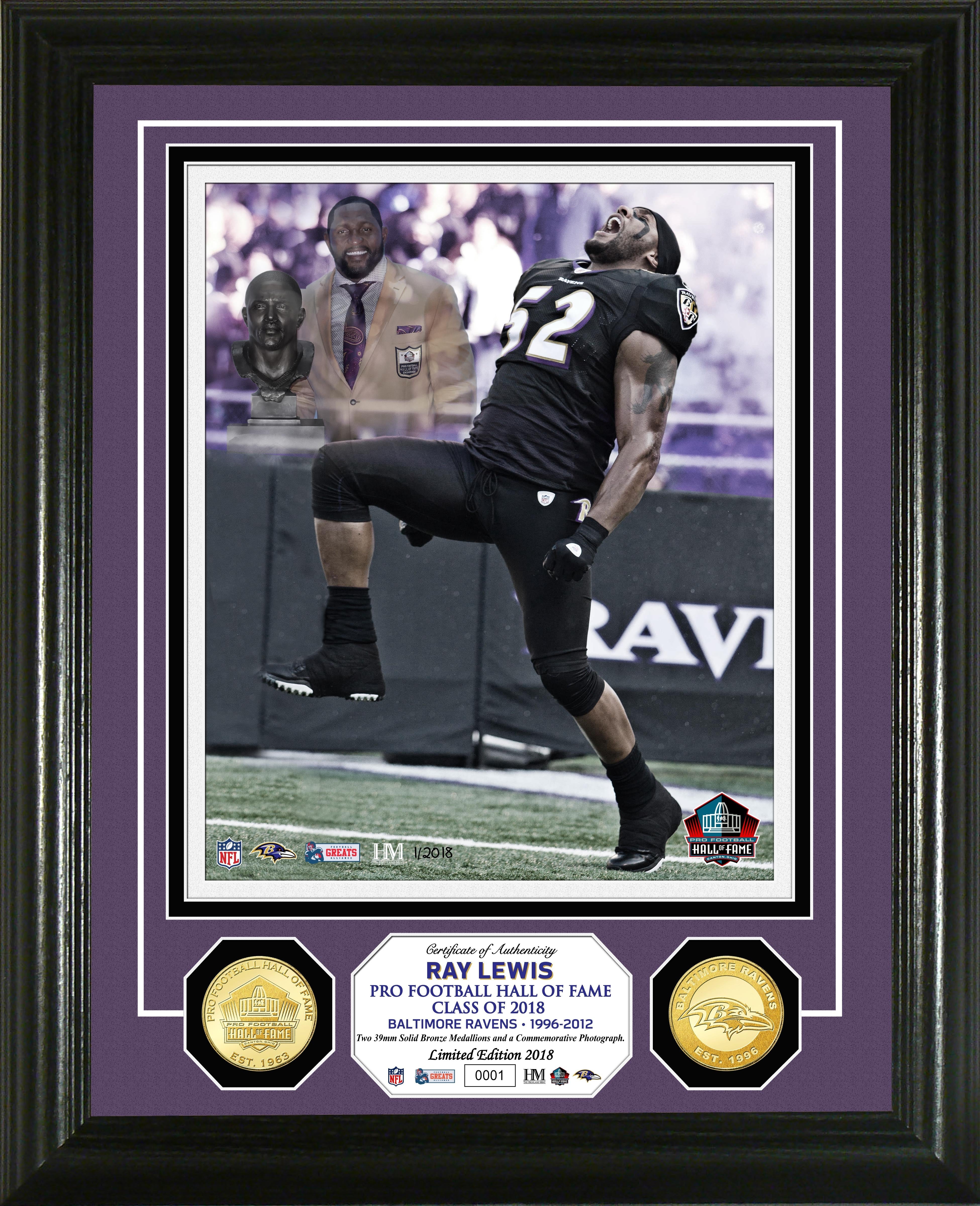 Ray Lewis Hall of Fame Induction Day Bronze Coin Photo Mint - Sports Collectibles, Sports Memorabilia, Sports Fan Shop, Sports Gifts