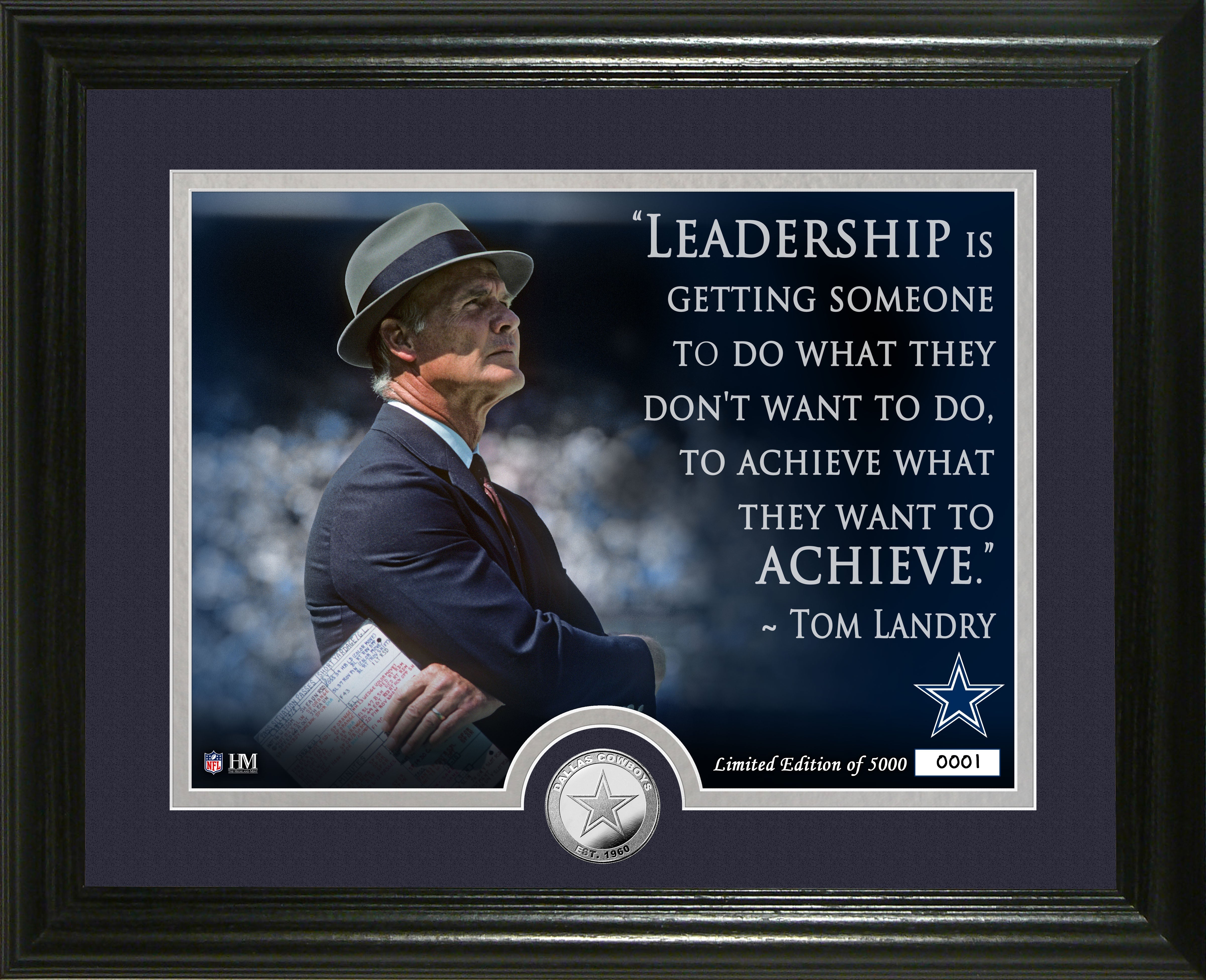 Tom Landry Quote Silver Coin Photo Mint - Sports Collectibles, Sports Memorabilia, Sports Fan Shop, Sports Gifts