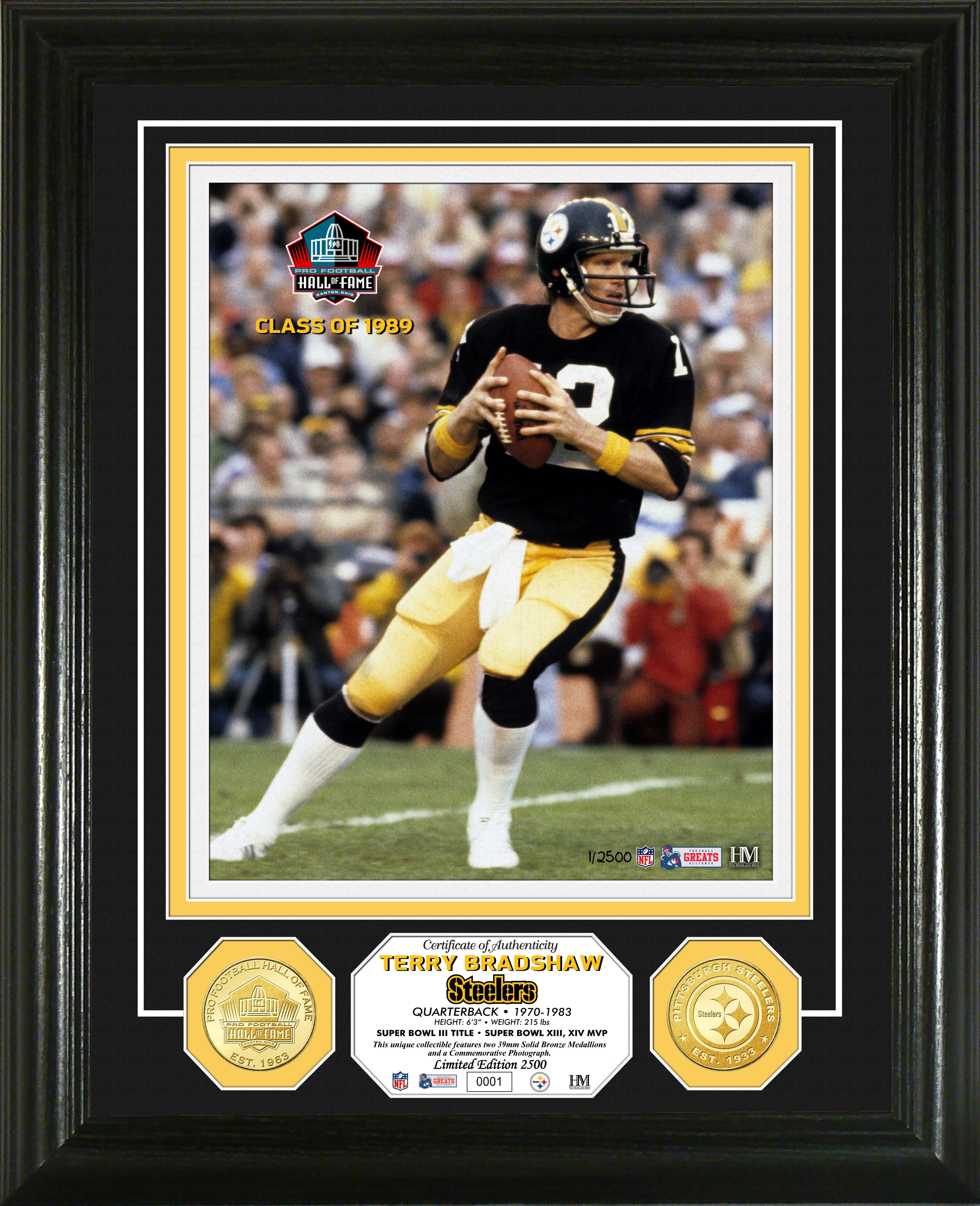 Terry Bradshaw Pro Football Hall of Fame Bronze Coin Photo Mint - Sports Collectibles, Sports Memorabilia, Sports Fan Shop, Sports Gifts