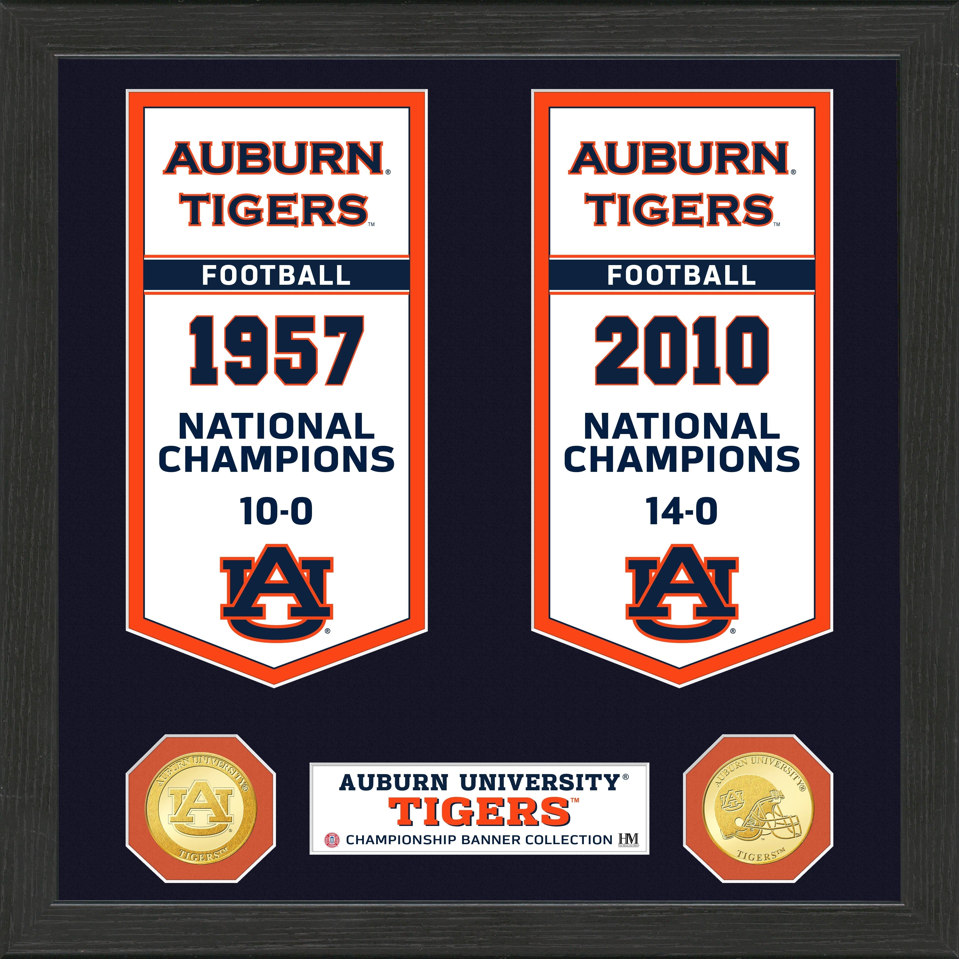 Auburn University Tigers National Champions Banner Collection Photo Mint - Sports Collectibles, Sports Memorabilia, Sports Fan Shop, Sports Gifts