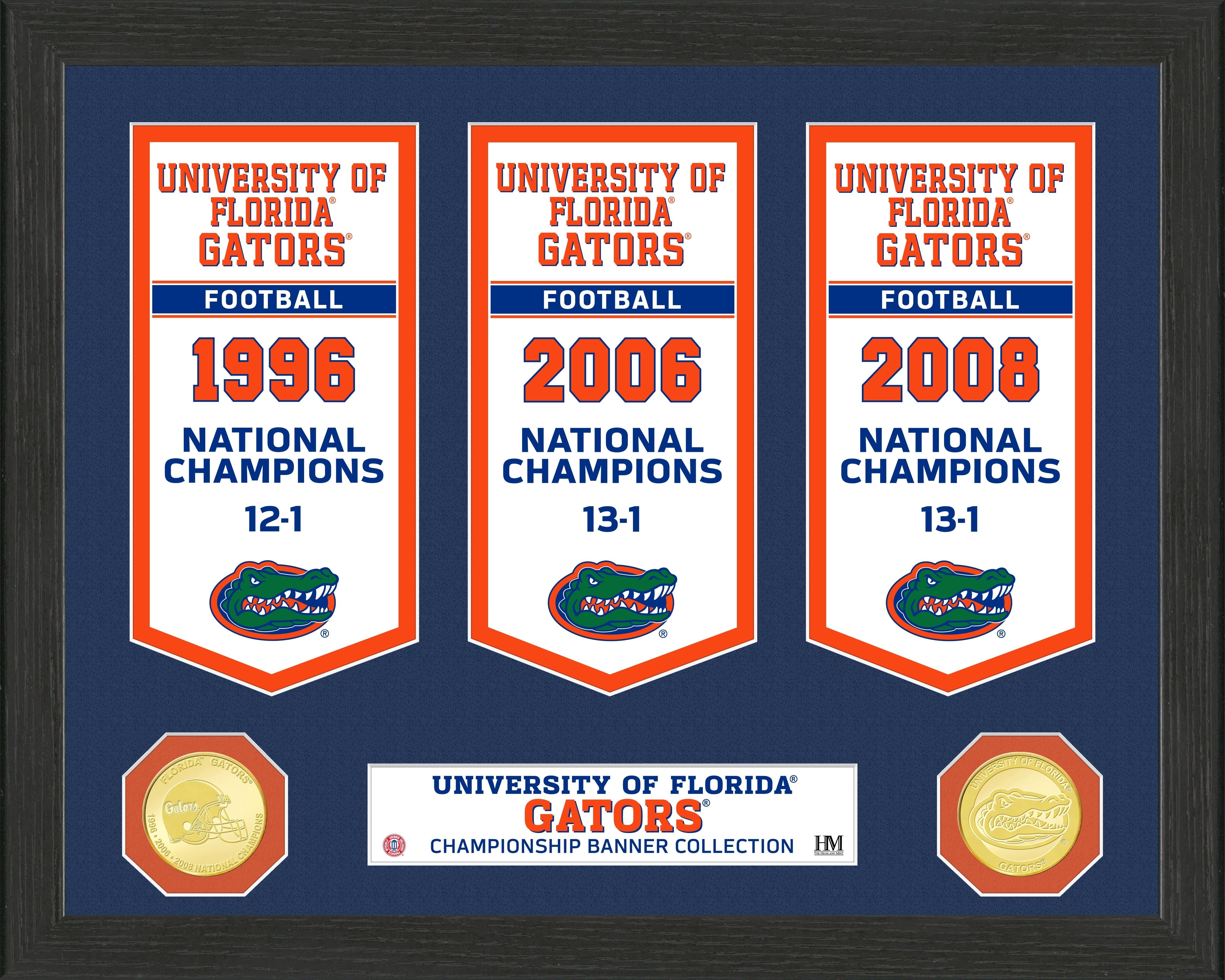 University of Florida National Champions Banner Collection Photo Mint - Sports Collectibles, Sports Memorabilia, Sports Fan Shop, Sports Gifts