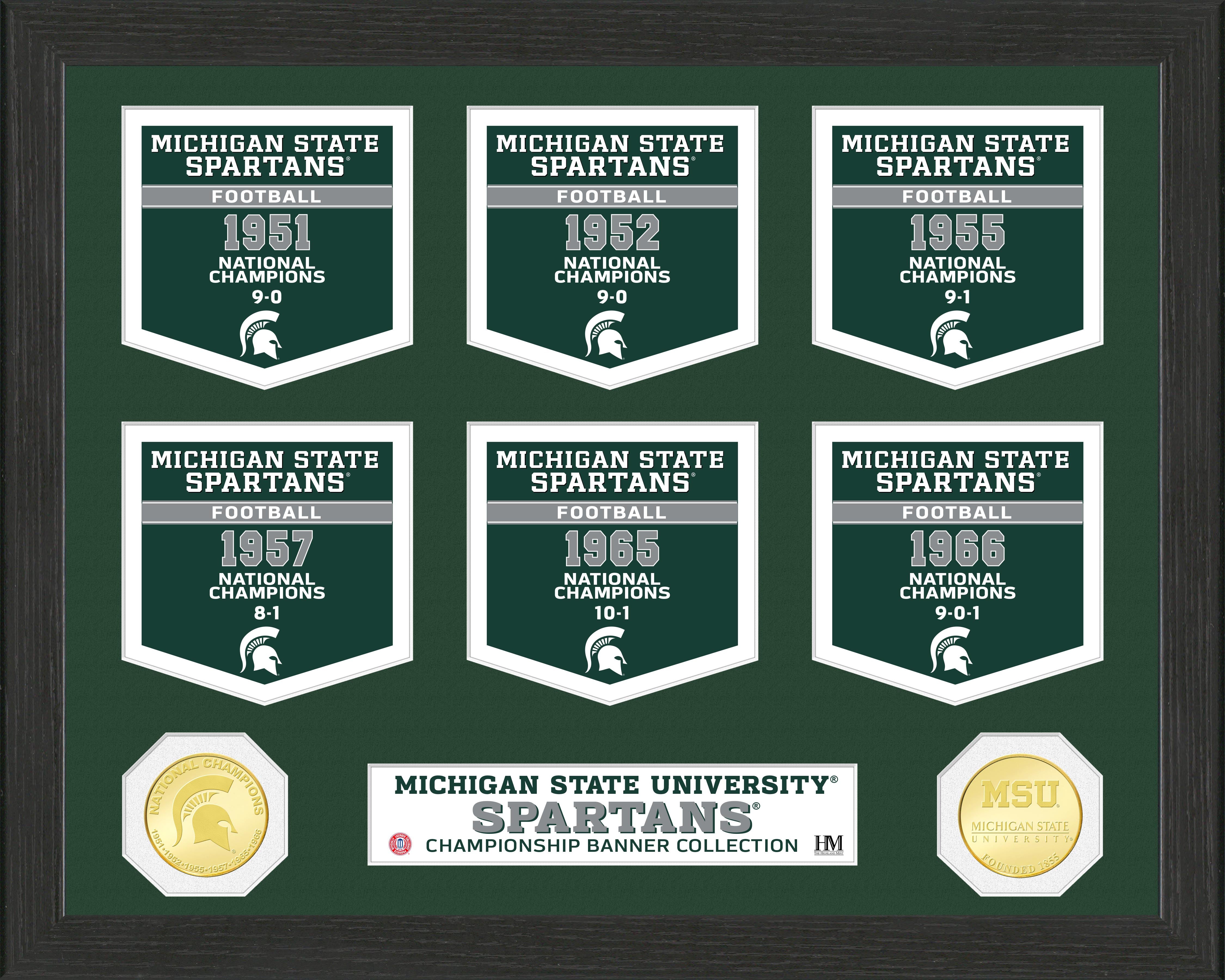 Michigan State University National Champions Banner Collection Photo Mint - Sports Collectibles, Sports Memorabilia, Sports Fan Shop, Sports Gifts