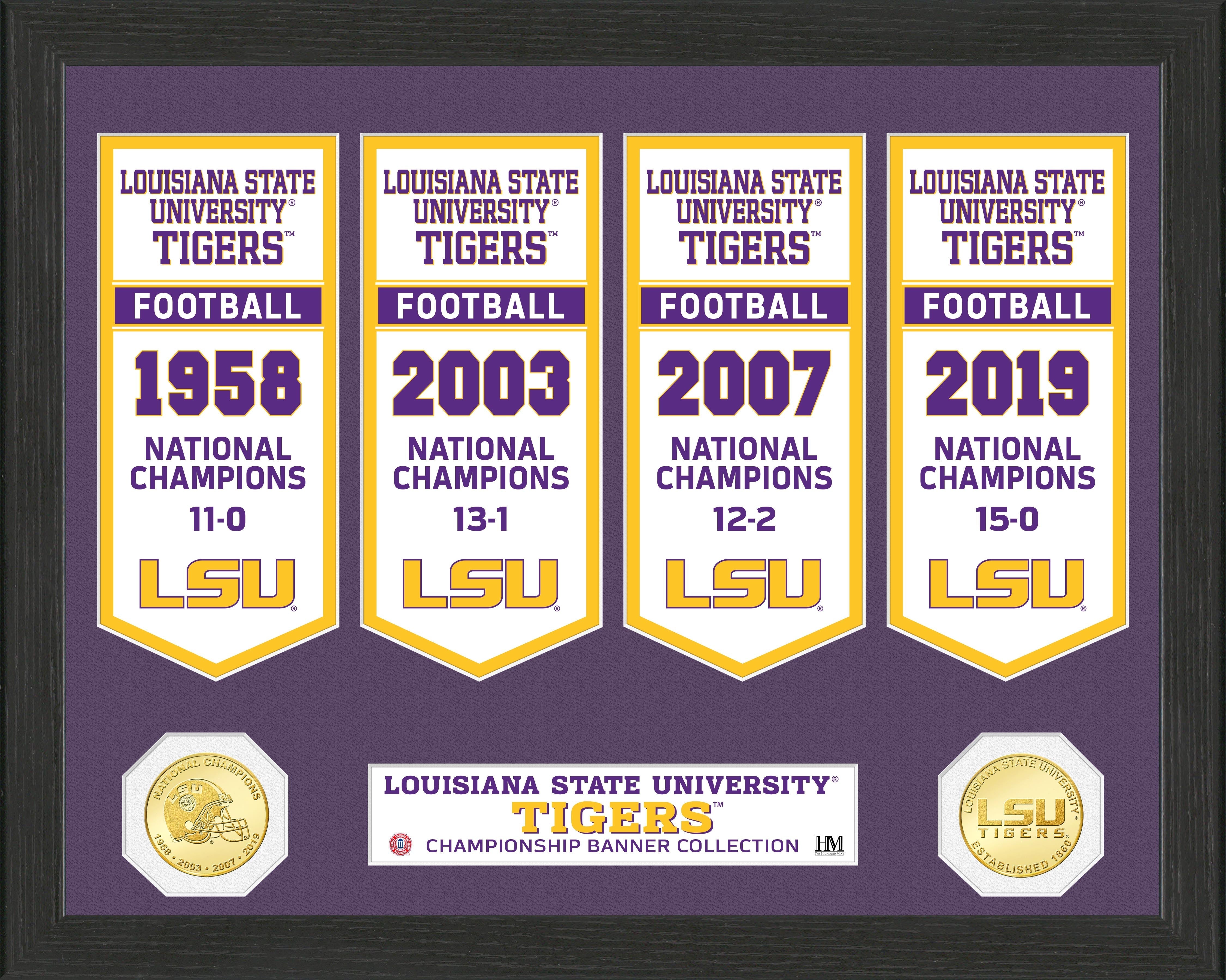 Louisiana State University Bronze Coin Banner - Sports Collectibles, Sports Memorabilia, Sports Fan Shop, Sports Gifts
