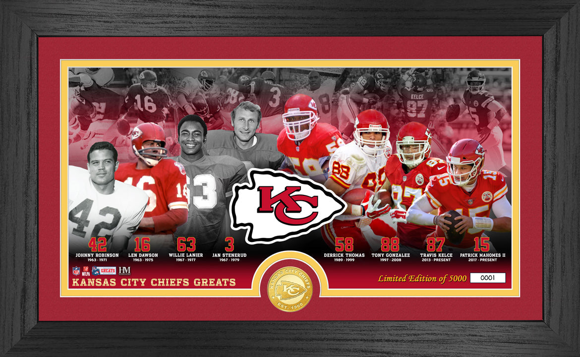 Kansas City Chiefs Franchise Greats Panoramic Bronze Coin Photo Mint - Sports Collectibles, Sports Memorabilia, Sports Fan Shop, Sports Gifts