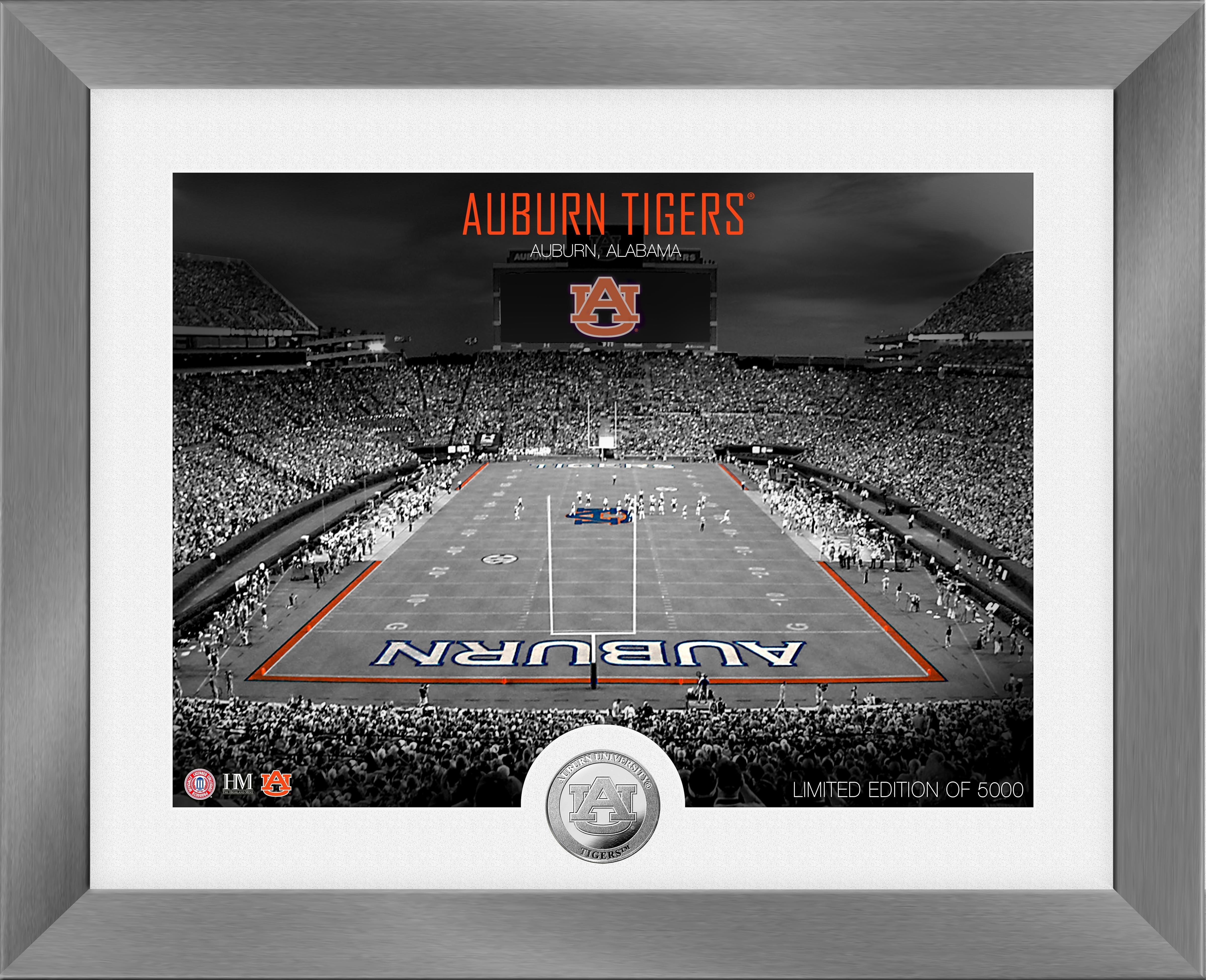 Auburn Tigers Art Deco Stadium Silver Coin Photo Mint - Sports Collectibles, Sports Memorabilia, Sports Fan Shop, Sports Gifts
