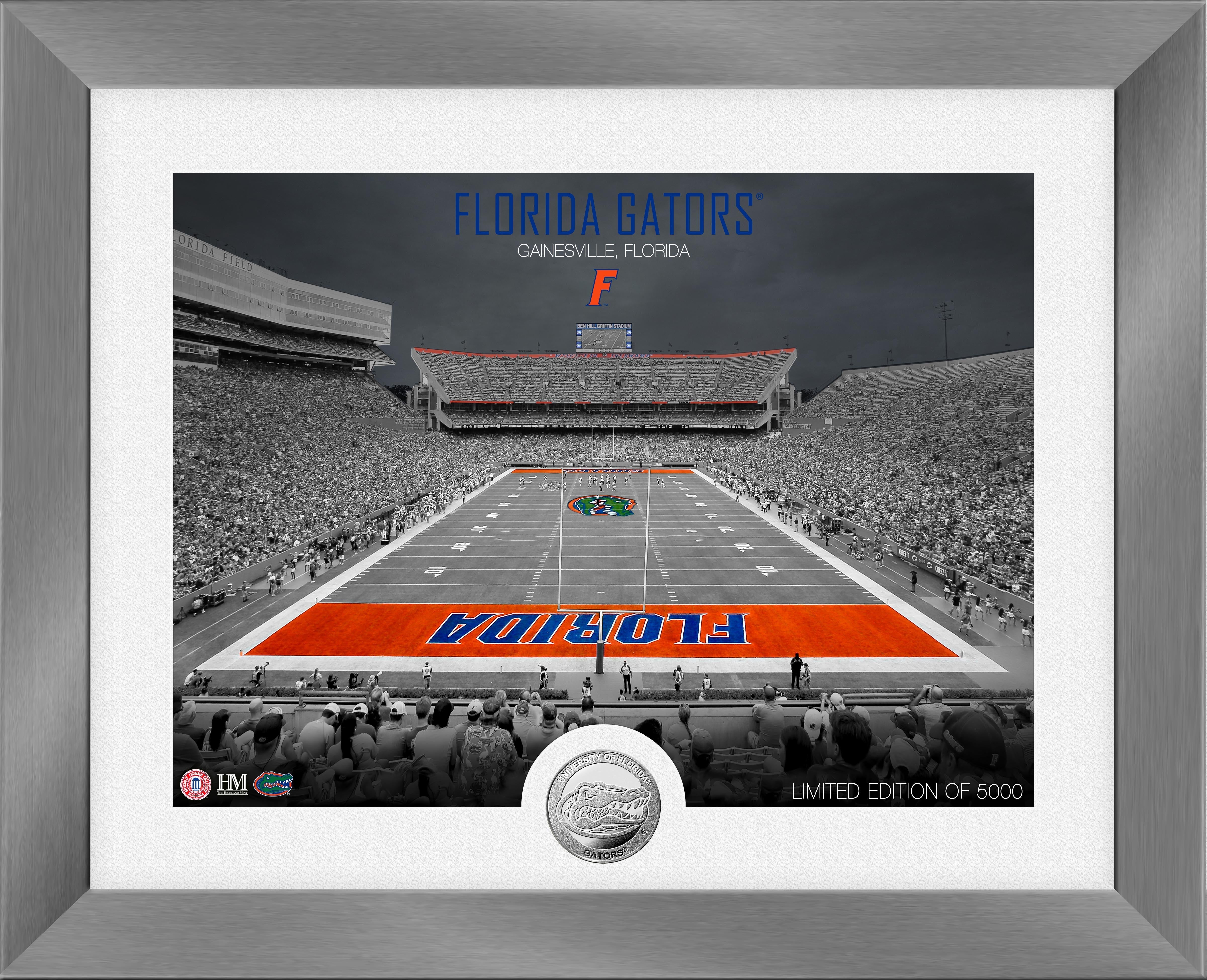 Florida Gators Art Deco Stadium Silver Coin Photo Mint - Sports Collectibles, Sports Memorabilia, Sports Fan Shop, Sports Gifts