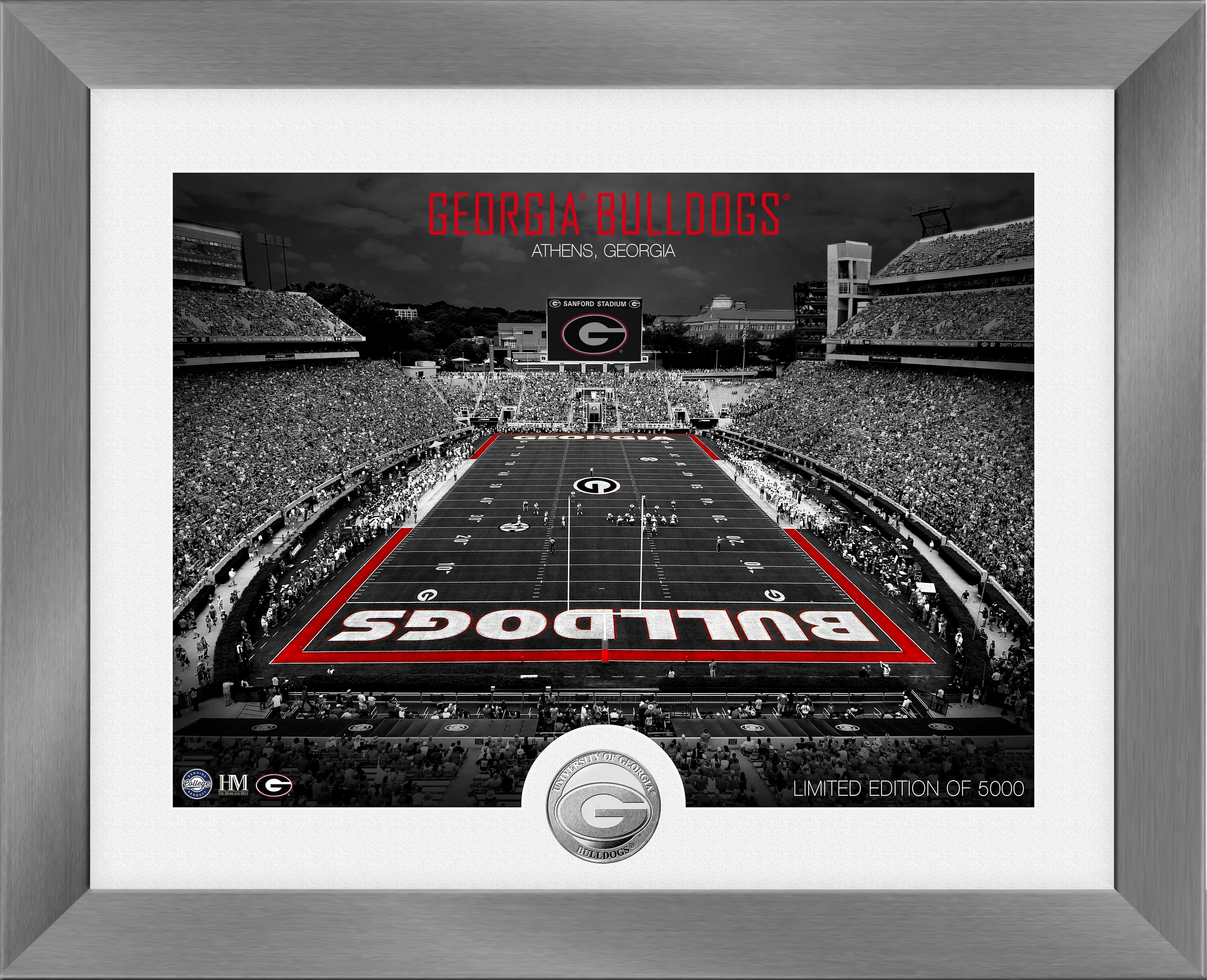Georgia Bulldogs Art Deco Stadium Silver Coin Photo Mint - Sports Collectibles, Sports Memorabilia, Sports Fan Shop, Sports Gifts
