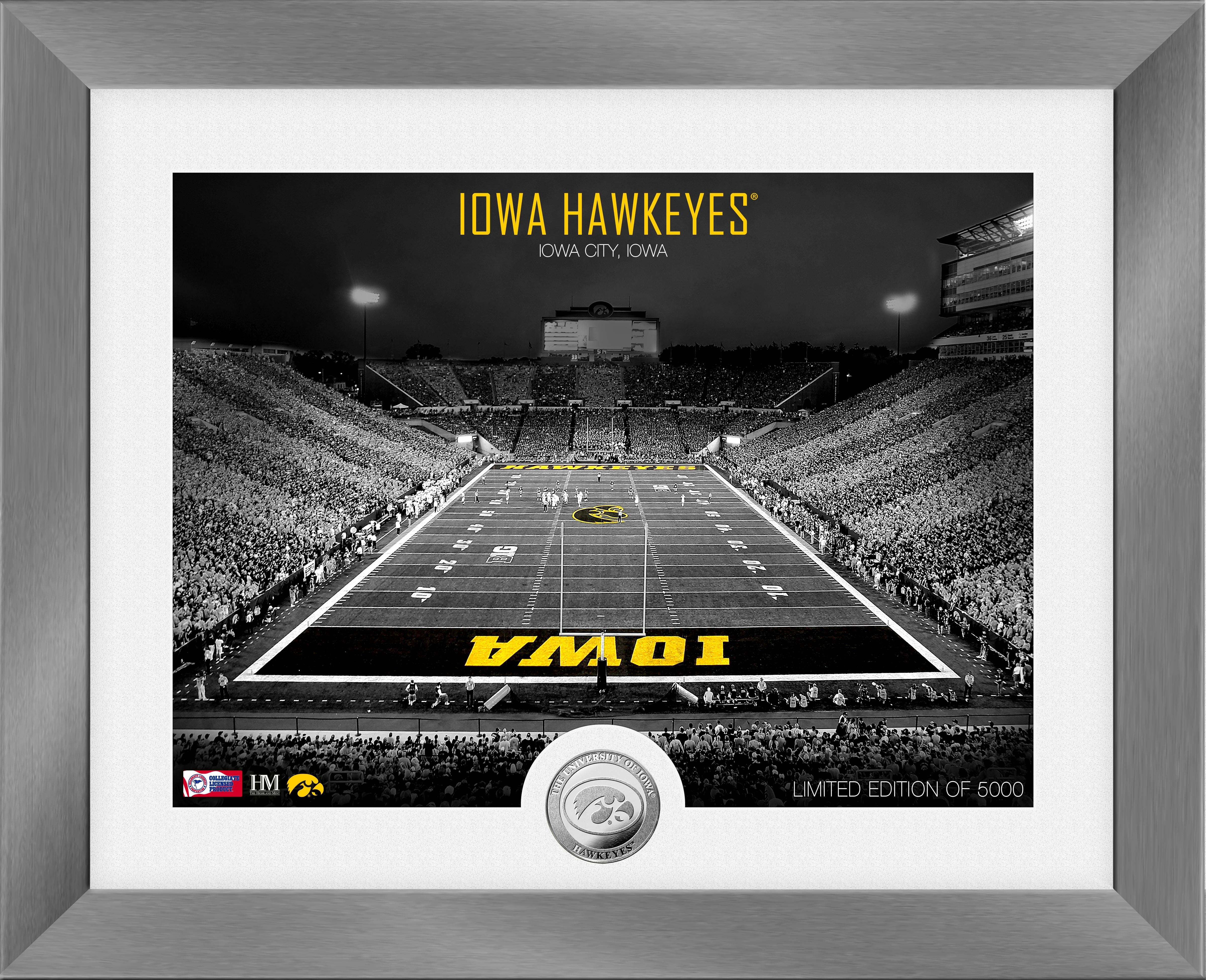 Iowa Hawkeyes Art Deco Stadium Silver Coin Photo Mint - Sports Collectibles, Sports Memorabilia, Sports Fan Shop, Sports Gifts