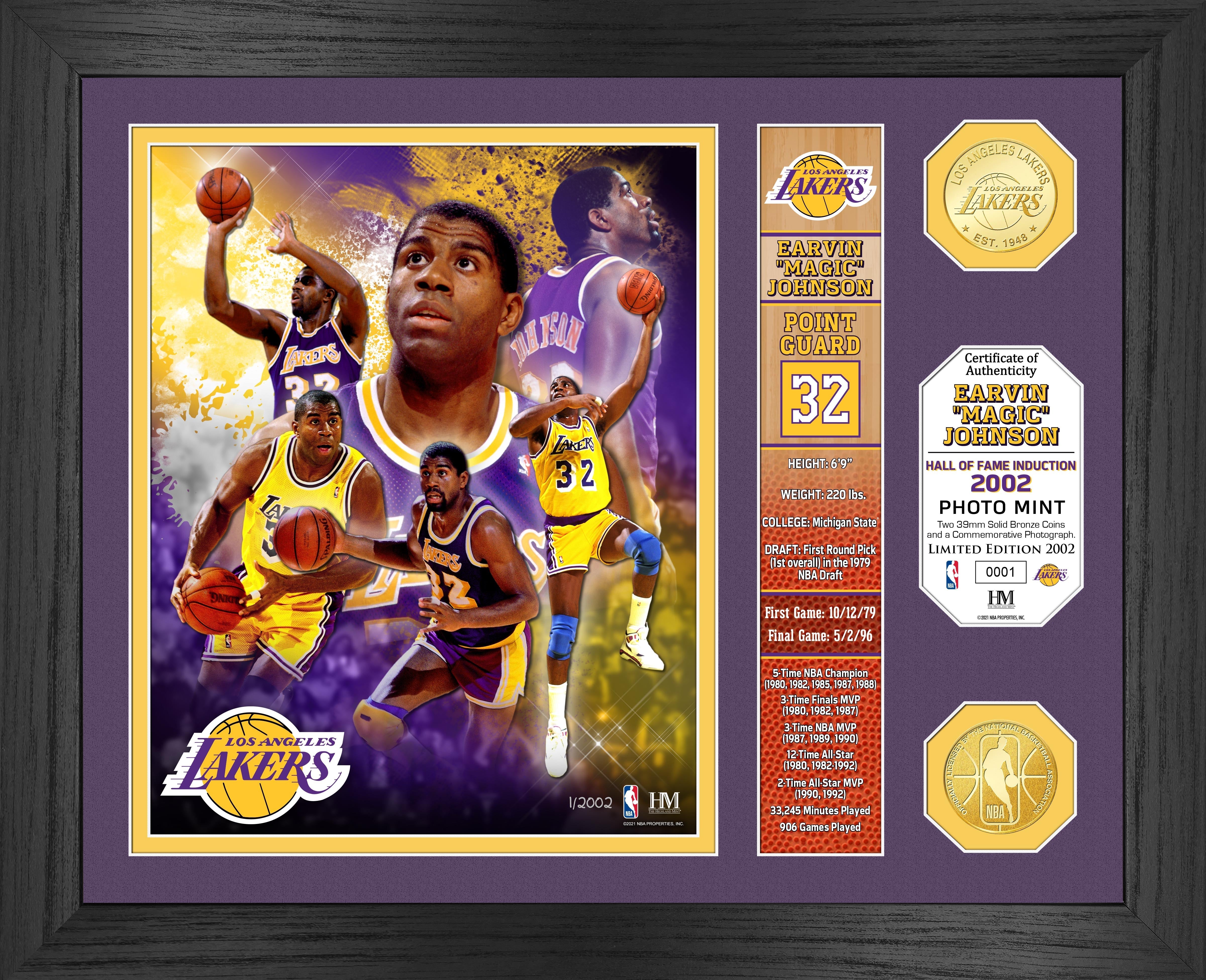 Magic Johnson Hall of Fame Banner Bronze Coin Photo Mint - Sports Collectibles, Sports Memorabilia, Sports Fan Shop, Sports Gifts