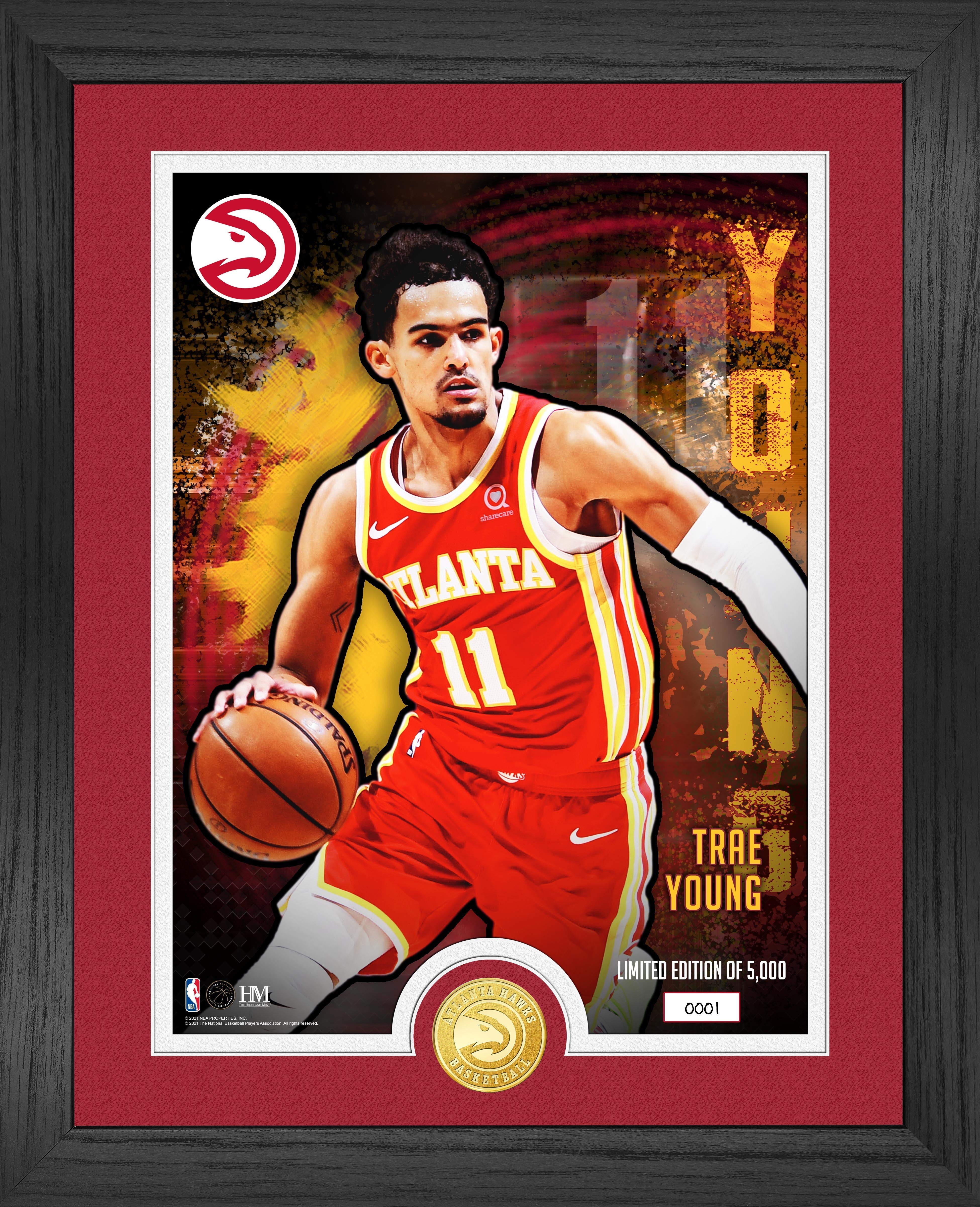 Trae Young Atlanta Hawks Dominator Bronze Coin Photo Mint - Sports Collectibles, Sports Memorabilia, Sports Fan Shop, Sports Gifts