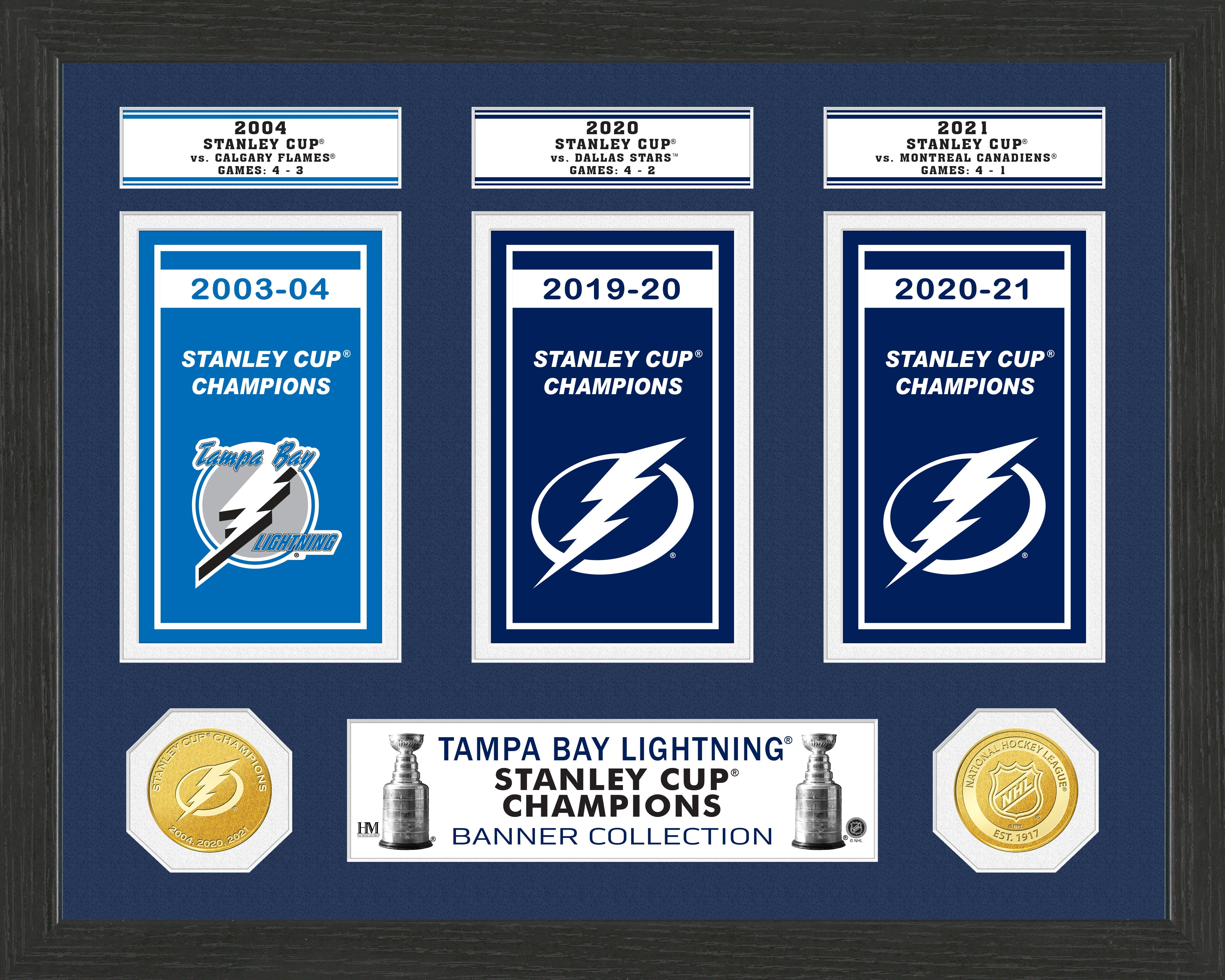 Tampa Bay Lightning Stanley Cup Banner Collection Photo Mint - Sports Collectibles, Sports Memorabilia, Sports Fan Shop, Sports Gifts