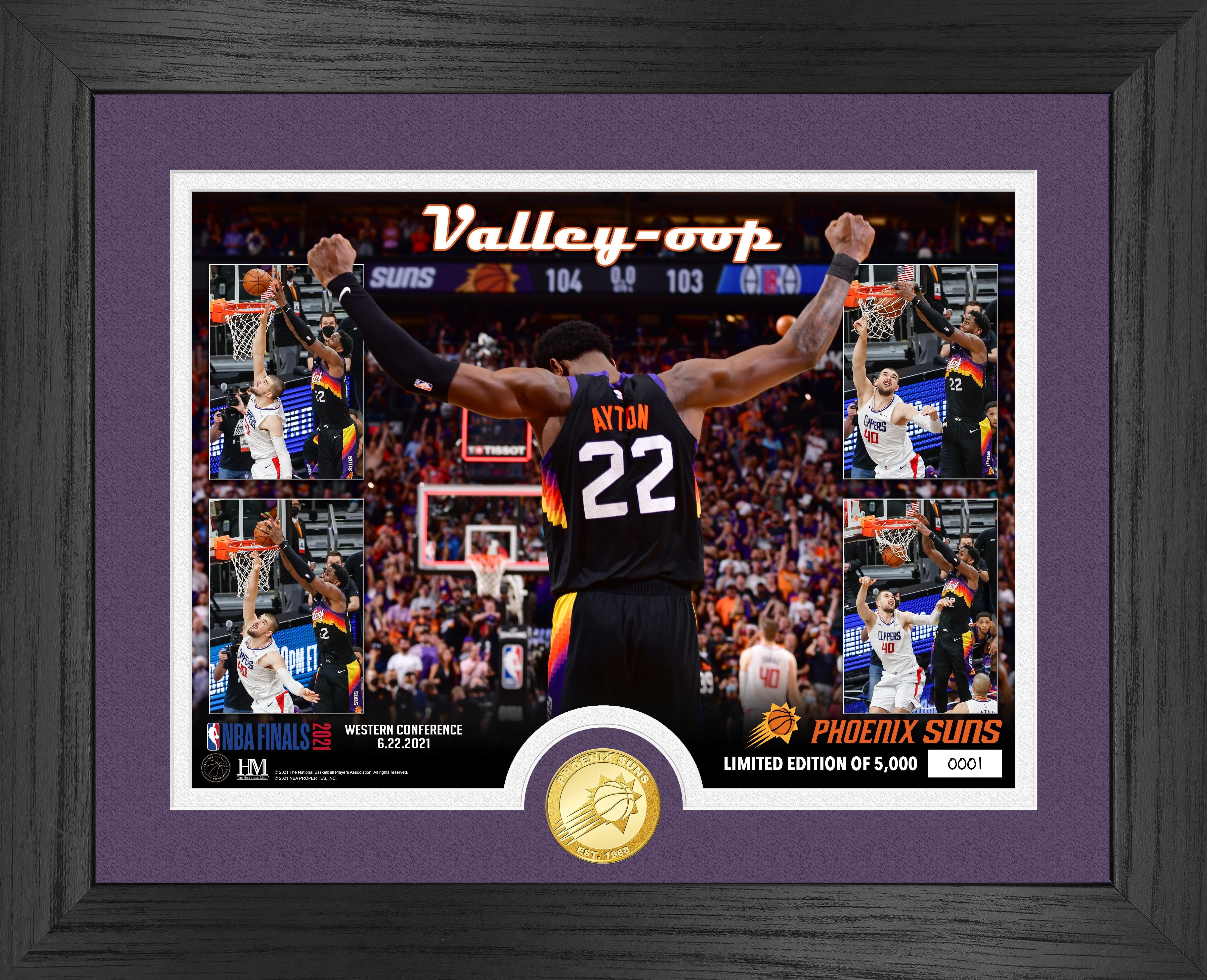 Deandre Ayton Phoenix Suns Valley oop Bronze Coin Photo Mint - Sports Collectibles, Sports Memorabilia, Sports Fan Shop, Sports Gifts