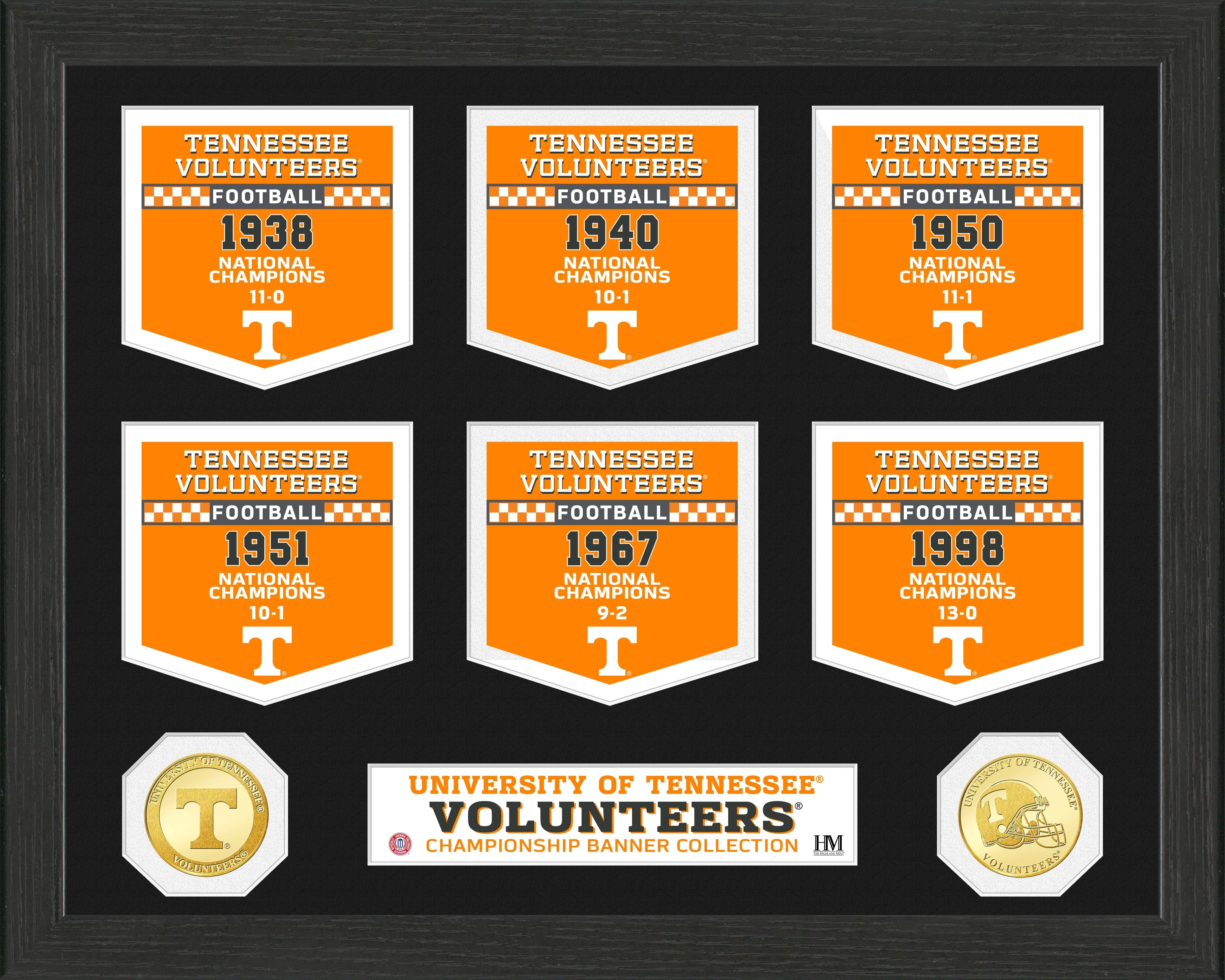 University of Tennessee Volunteers National Champions Banner Collection Photo Mint - Sports Collectibles, Sports Memorabilia, Sports Fan Shop, Sports Gifts