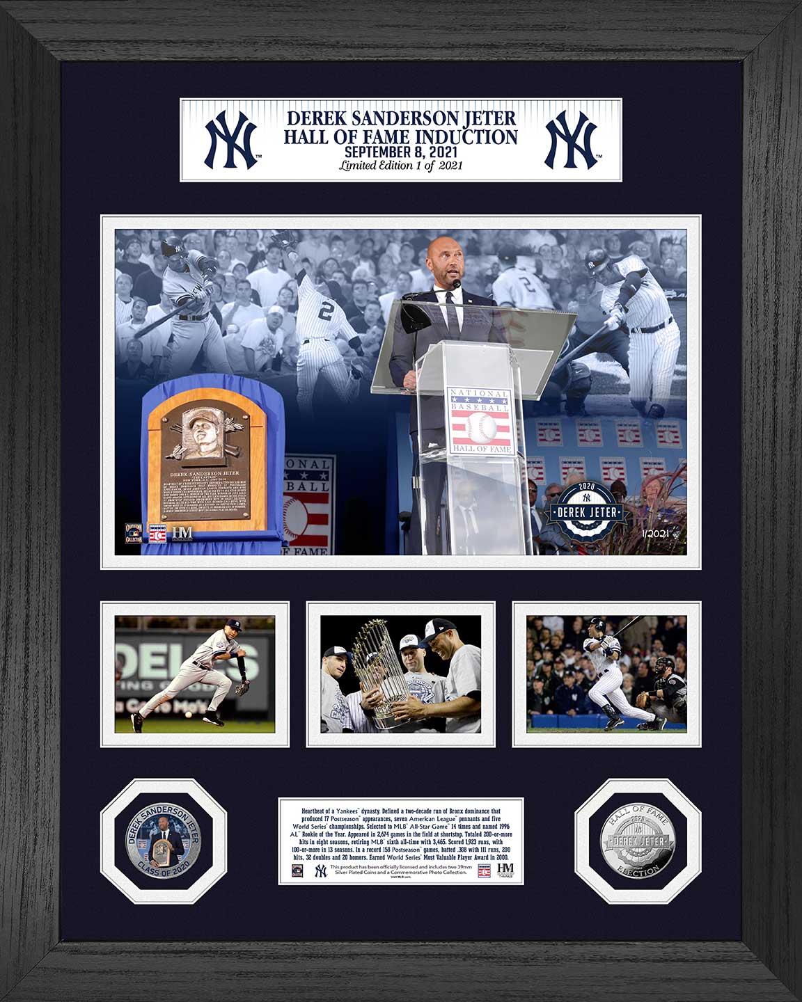 Derek Jeter Induction Day Marquee Silver Coin Photo Mint - Sports Collectibles, Sports Memorabilia, Sports Fan Shop, Sports Gifts