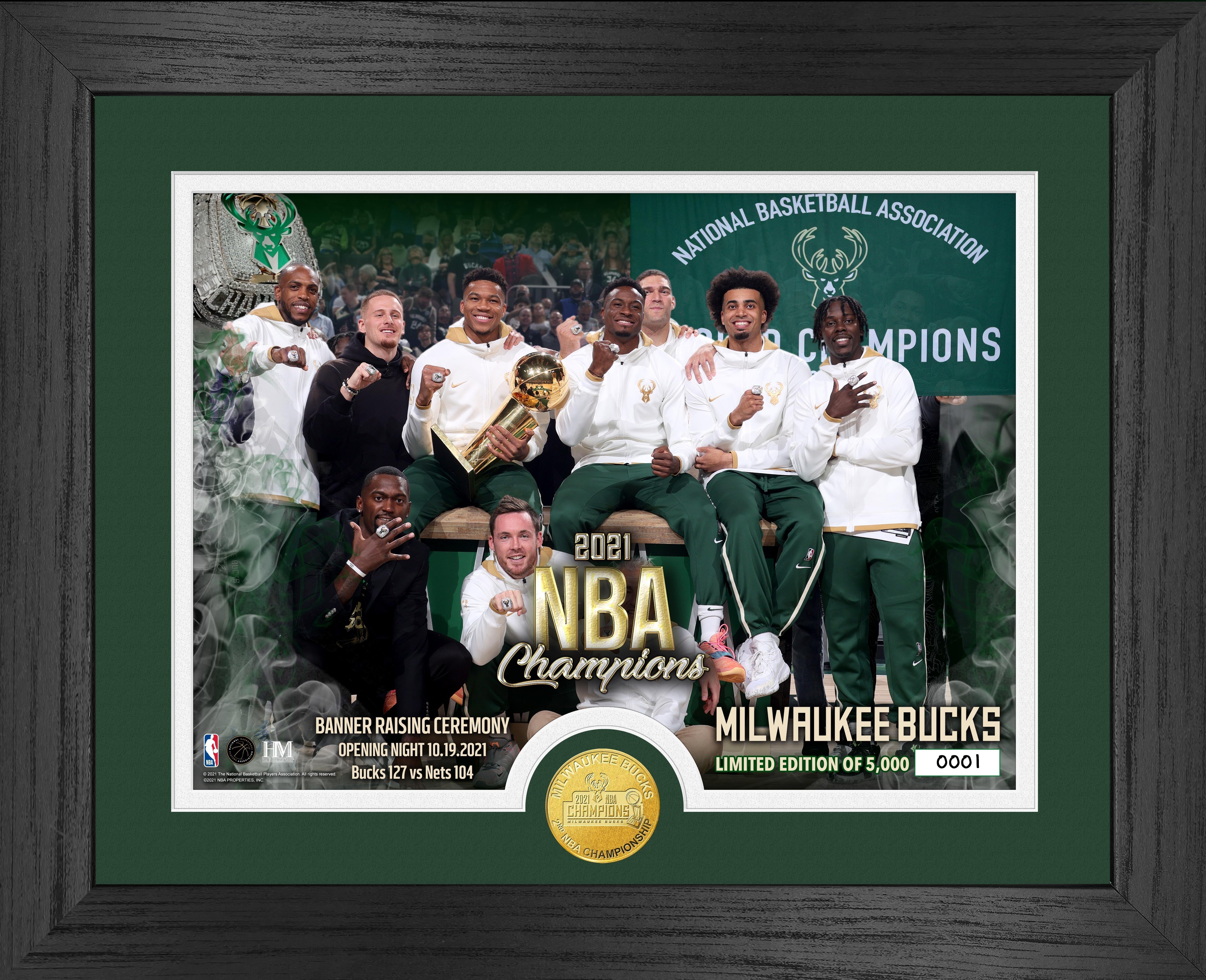 Milwaukee Bucks 2021 Banner Raising Ceremony Bronze Coin Photo Mint - Sports Collectibles, Sports Memorabilia, Sports Fan Shop, Sports Gifts