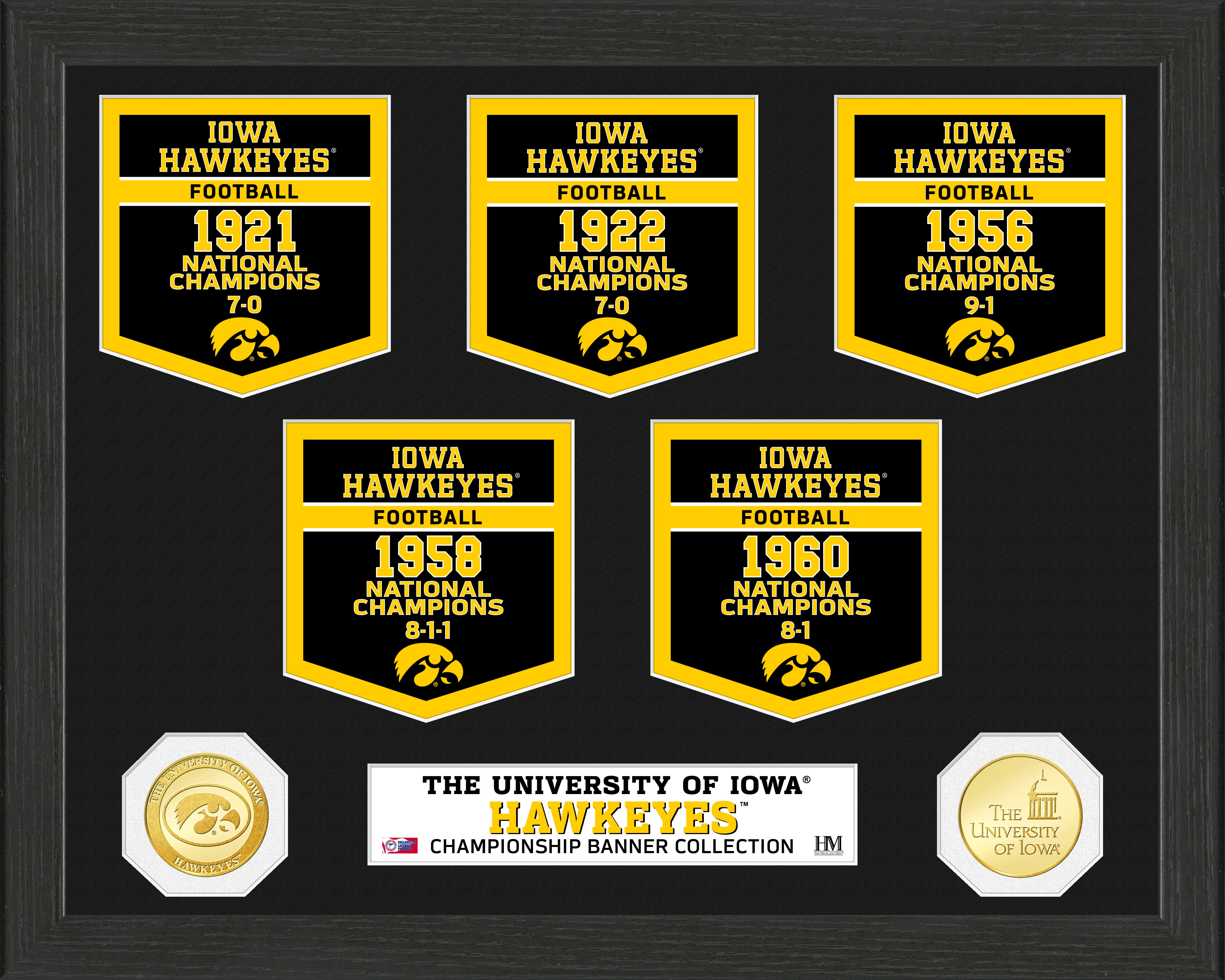 University of Iowa Bronze Coin Banner Collection Photo Mint - Sports Collectibles, Sports Memorabilia, Sports Fan Shop, Sports Gifts