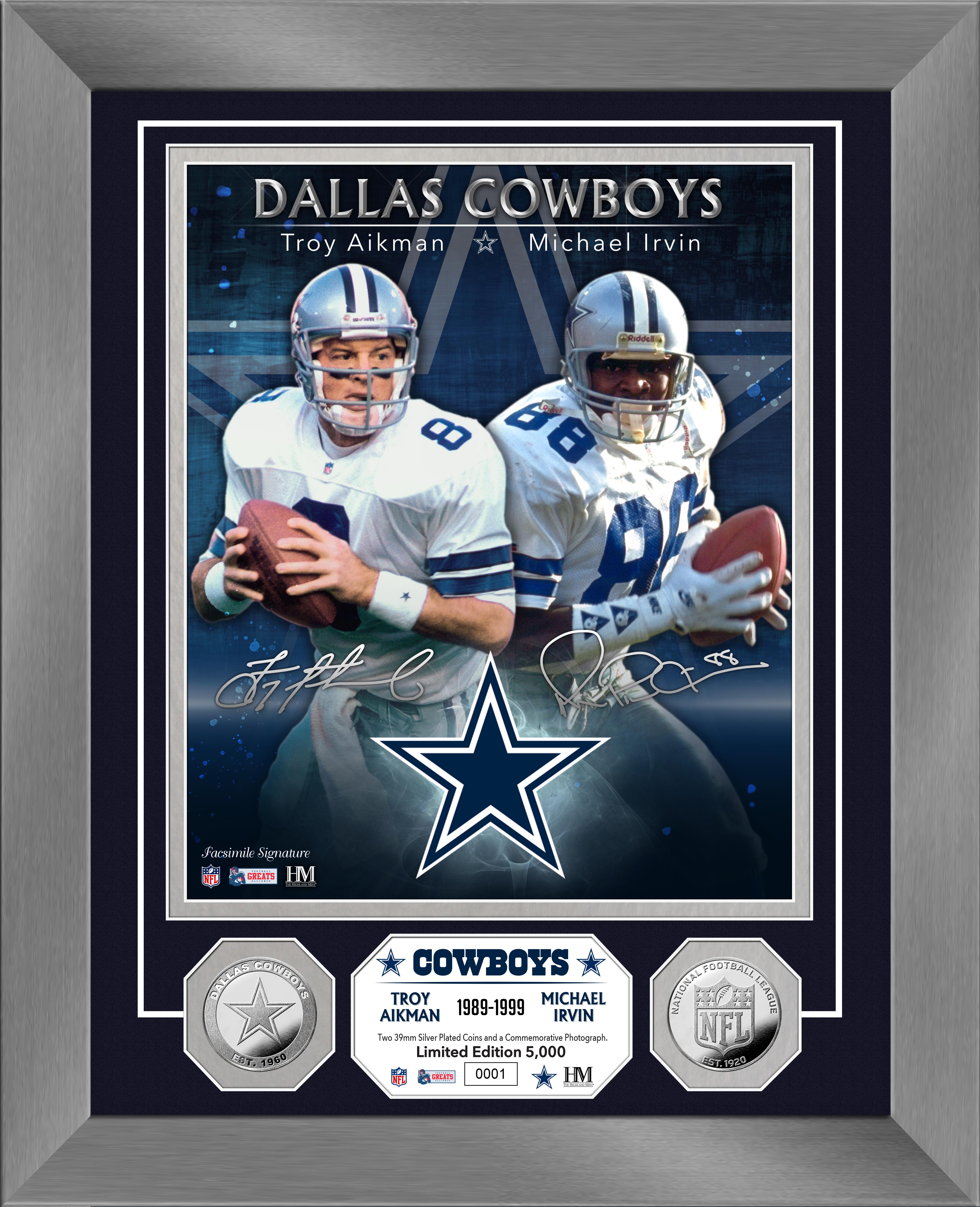 Troy Aikman & Michael Irvin Dynamic Duo Silver Coin Photo Mint - Sports Collectibles, Sports Memorabilia, Sports Fan Shop, Sports Gifts