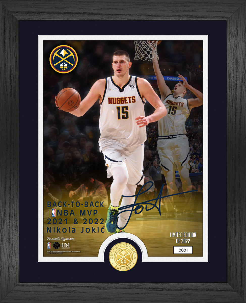 Nikola Jokic Back to Back MVP Bronze Coin Photo Mint - Sports Collectibles, Sports Memorabilia, Sports Fan Shop, Sports Gifts