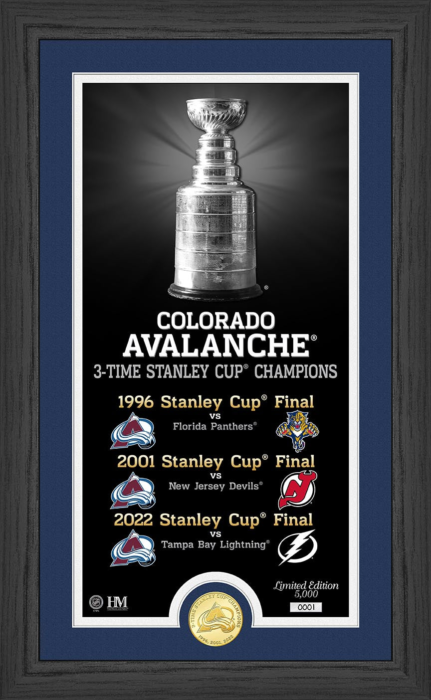 Colorado Avalanche 3x Stanley Cup Champions Bronze Coin Legacy Photo Mint - Sports Collectibles, Sports Memorabilia, Sports Fan Shop, Sports Gifts