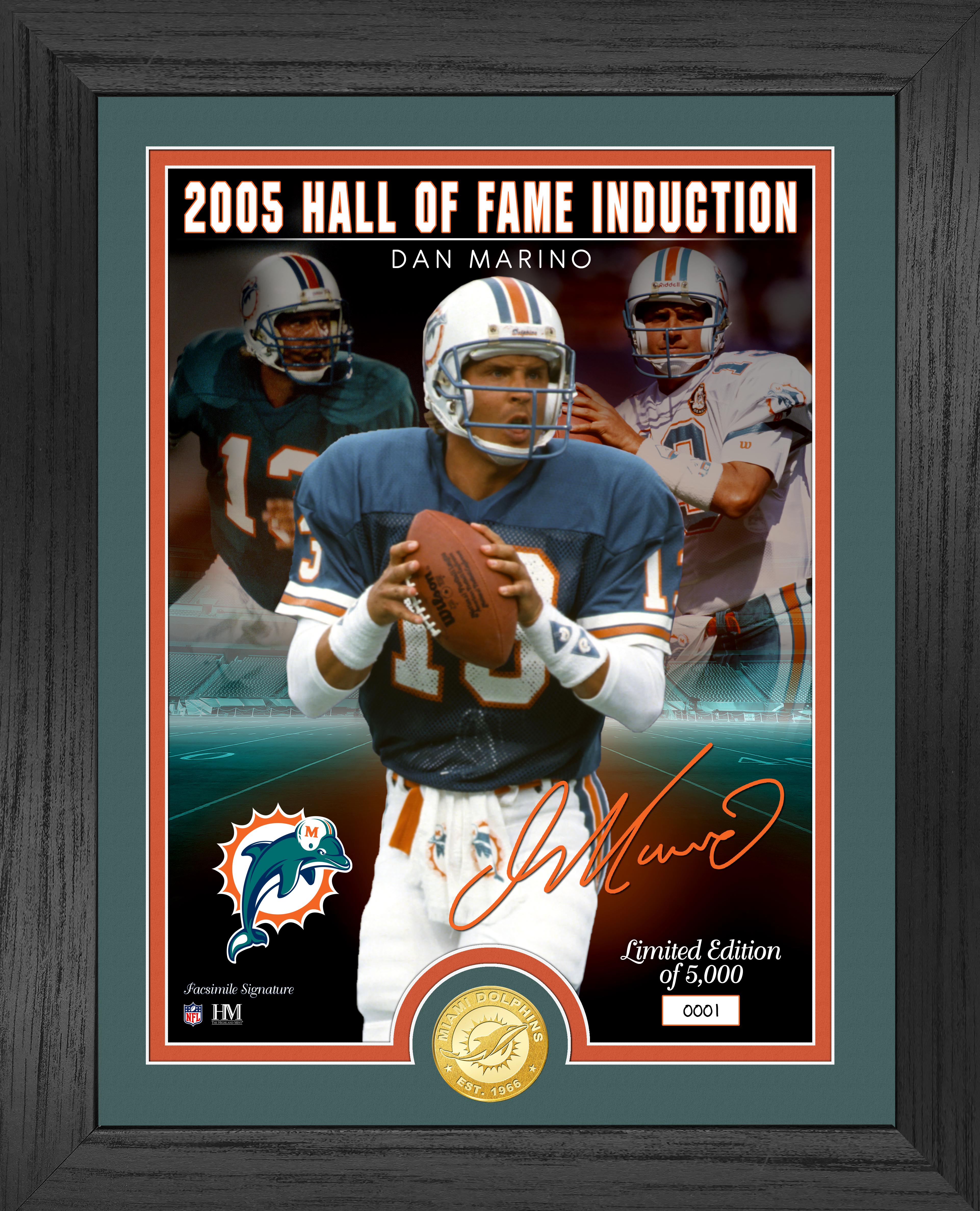 Dan Marino Dolphins Hall of Fame Induction Bronze Coin Signature Photo Mint - Sports Collectibles, Sports Memorabilia, Sports Fan Shop, Sports Gifts