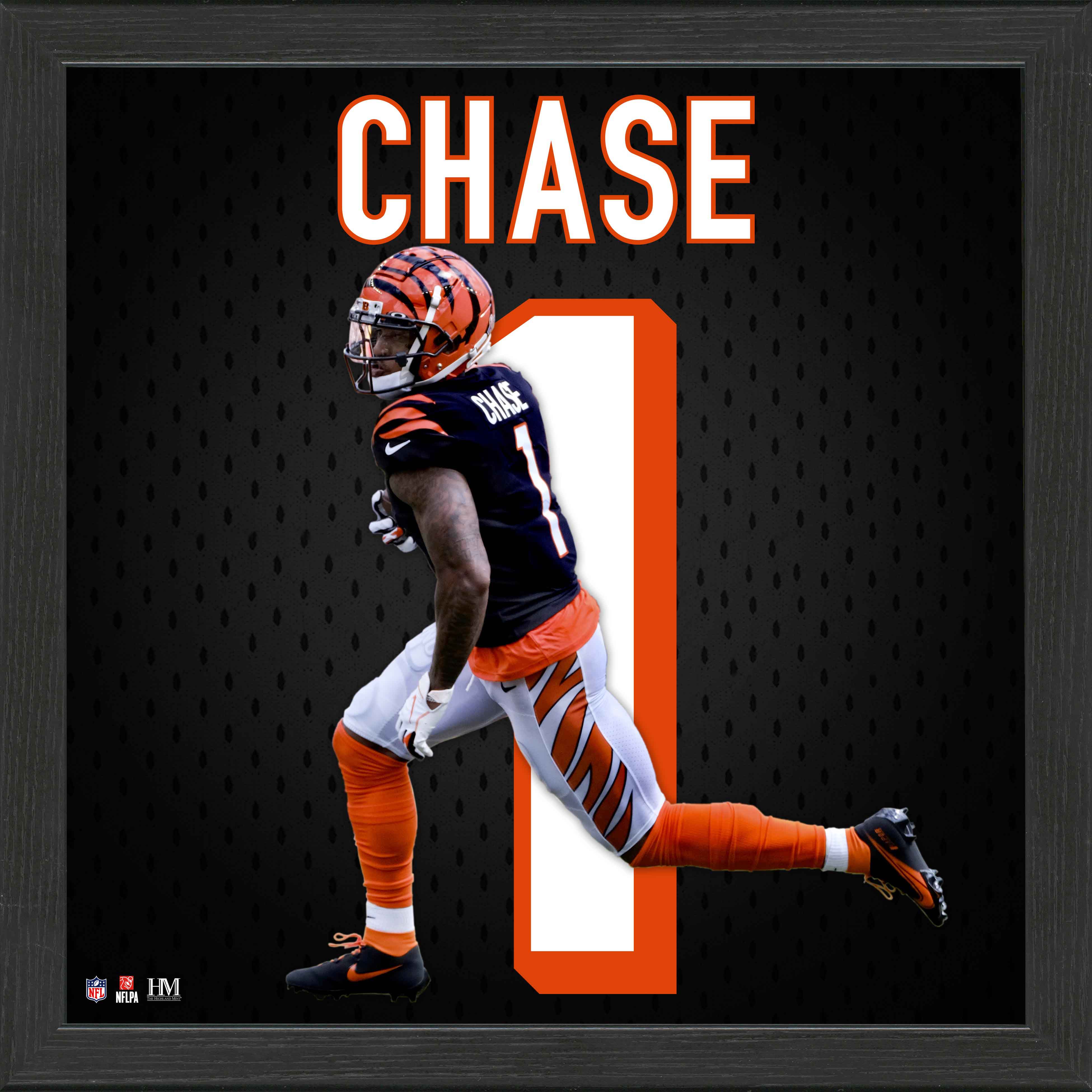 J'Marr Chase Jersey Impact Frame - Sports Collectibles, Sports Memorabilia, Sports Fan Shop, Sports Gifts