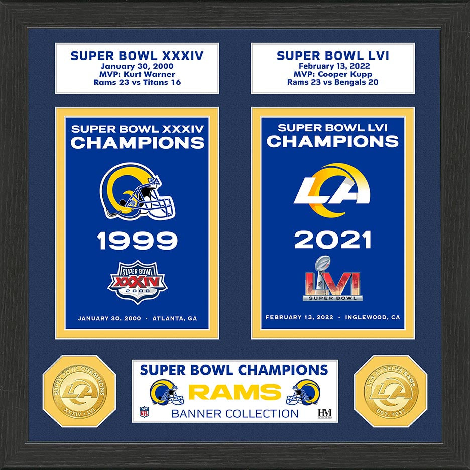 Los Angeles Rams Super Bowl Banner Collection Bronze Coin Photo Mint - Sports Collectibles, Sports Memorabilia, Sports Fan Shop, Sports Gifts